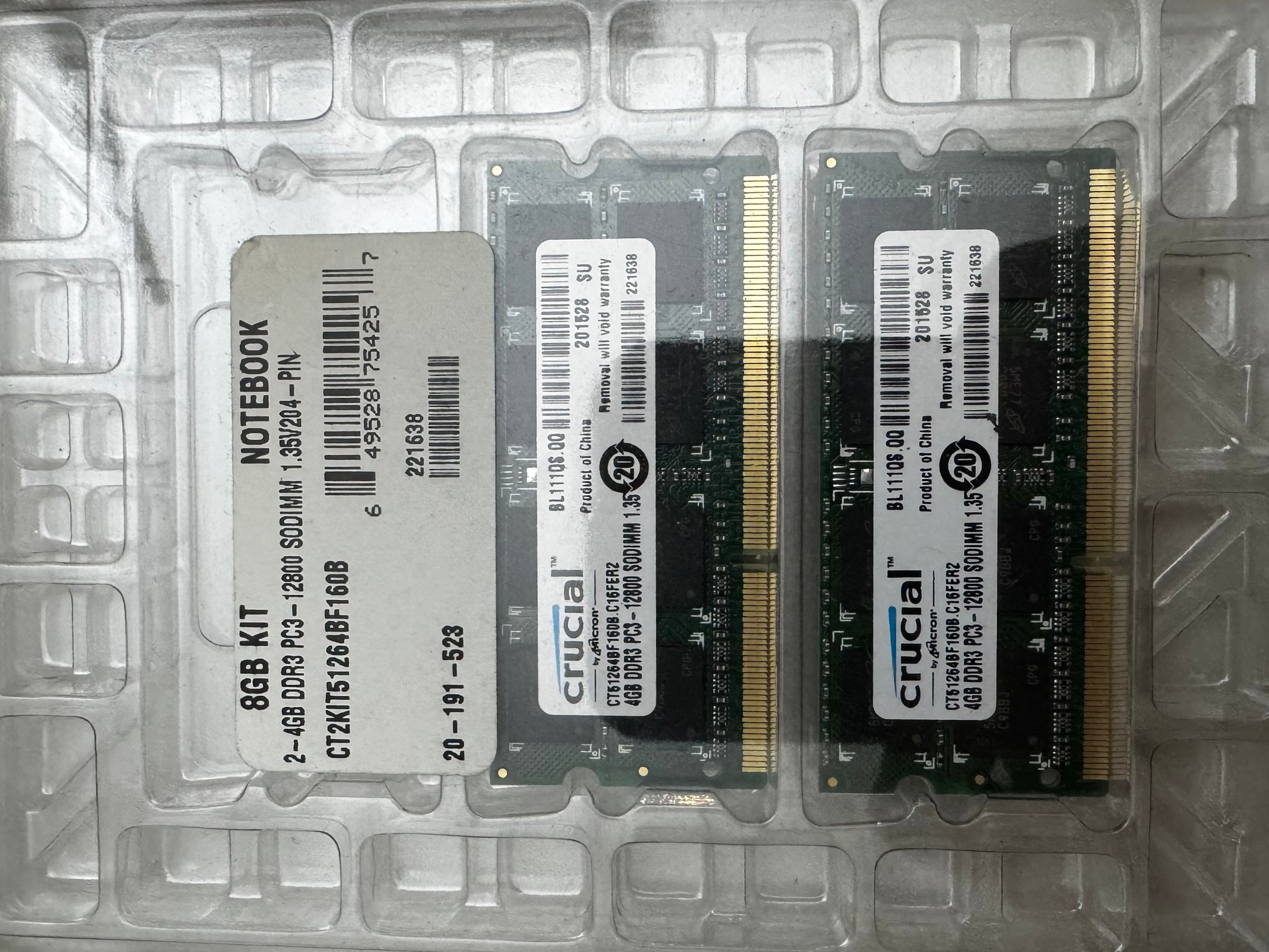 DDR3 Crucial 8GB (4x2) RAM