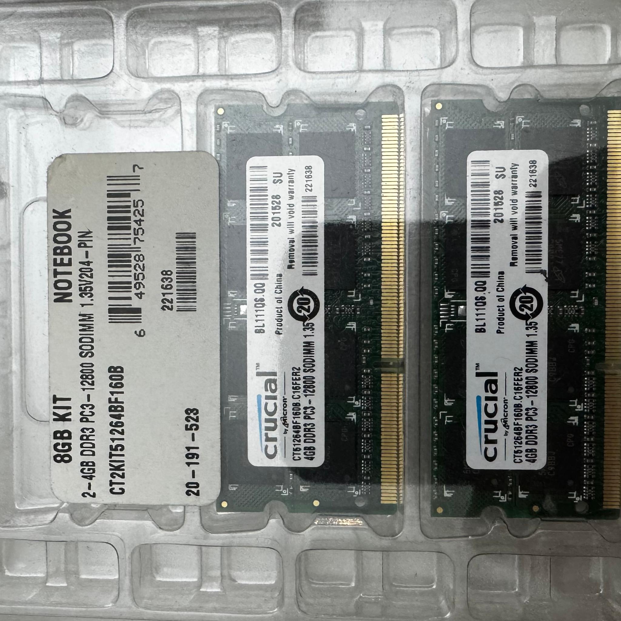 DDR3 Crucial 8GB (4x2) RAM