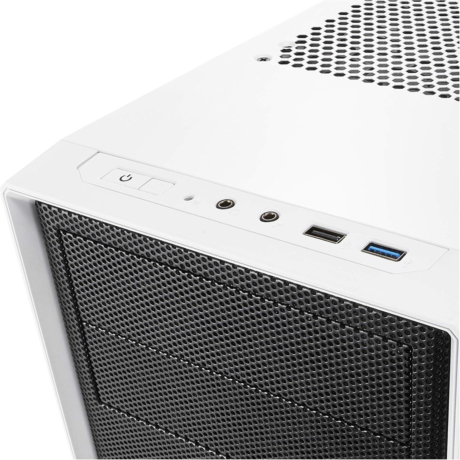 Fractal Design Focus G White ATX Mid Tower Computer Case + Powerspec 650 Watt ATX Power Supply.