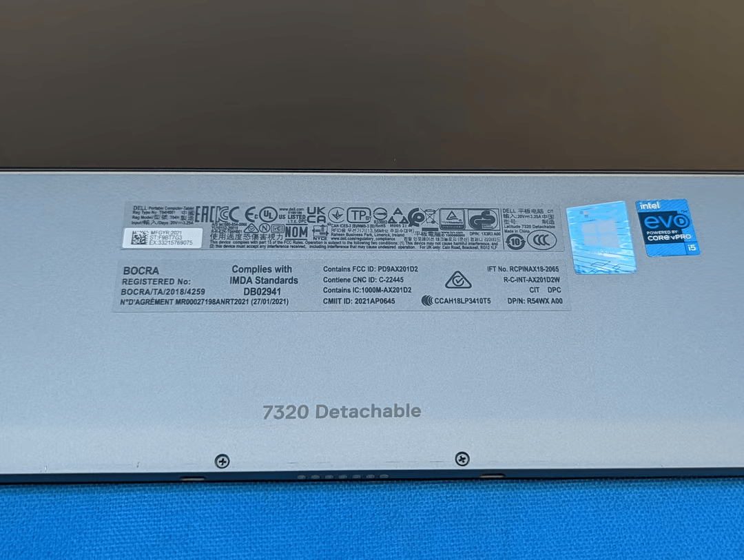 Dell Latitude 7320 Detachable 13 Inch i5-1140G7 @ 1.10ghz 16GB RAM 256GB SSD Windows 11 Pro