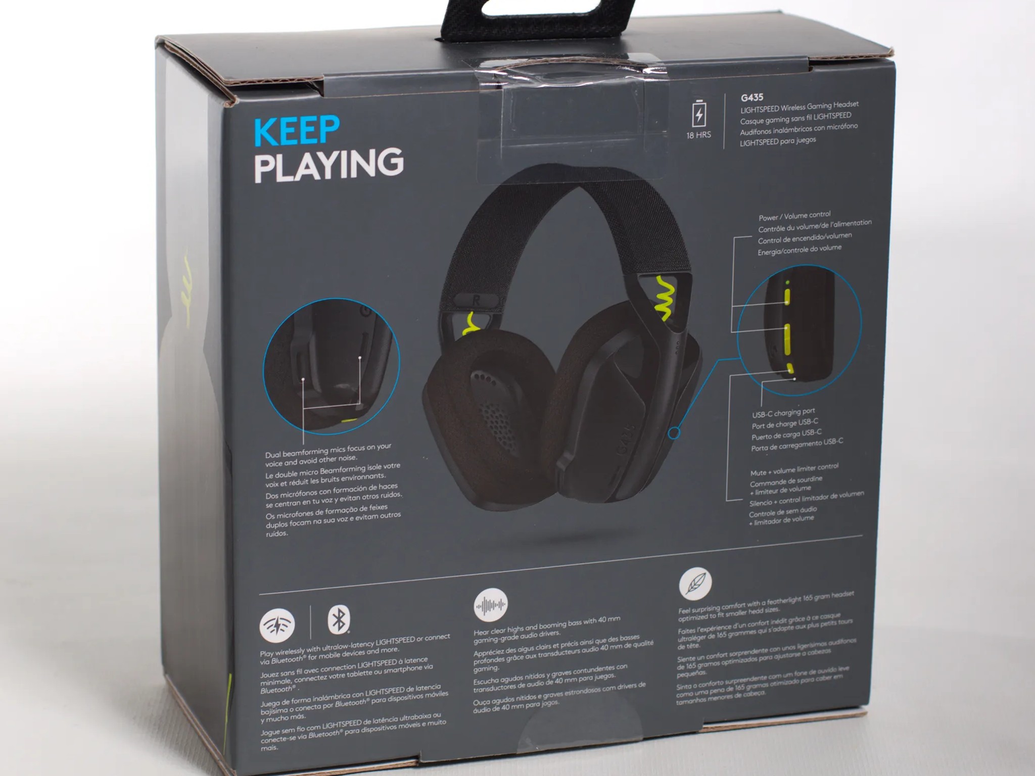 Logitech G435 LIGHTSPEED Wireless Bluetooth Gaming Headset - Black/Yellow - New