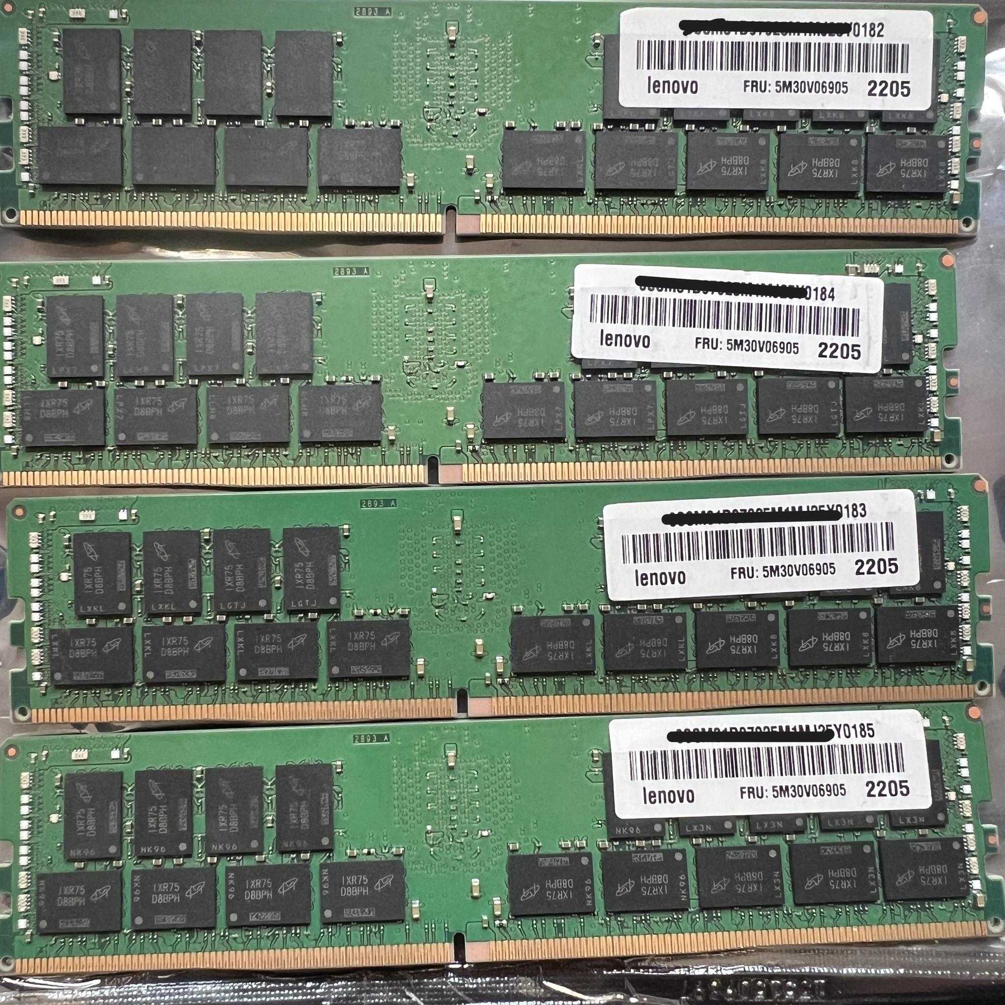128GB (4×32GB) Micron DDR4-3200 ECC Registered Memory Kit