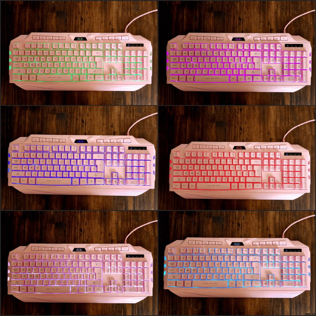 MageGee GK710 Wired Backlight Pink Membrane Keyboard