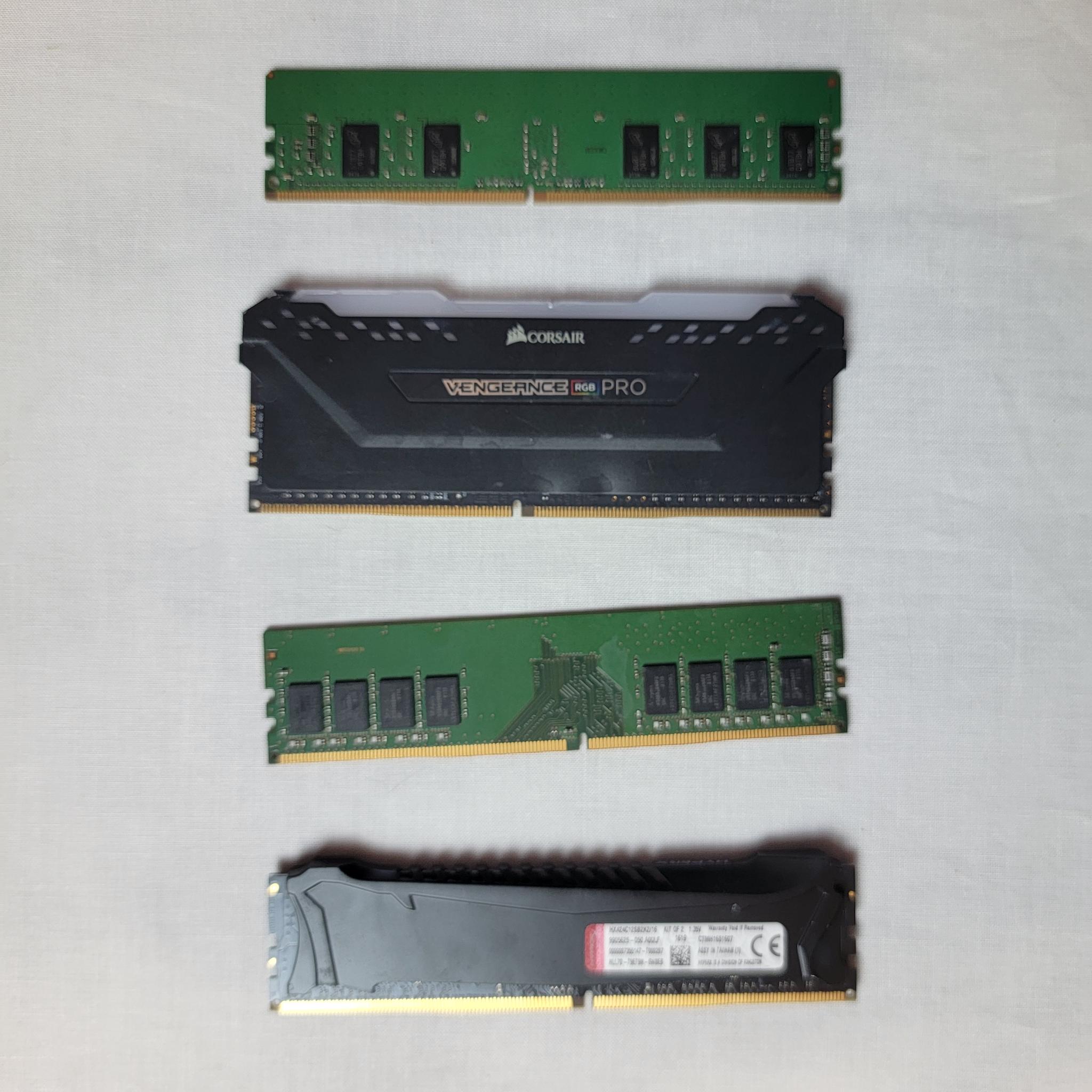 LOT OF (4) DDr4 32gb RAM (FOR PARTS)