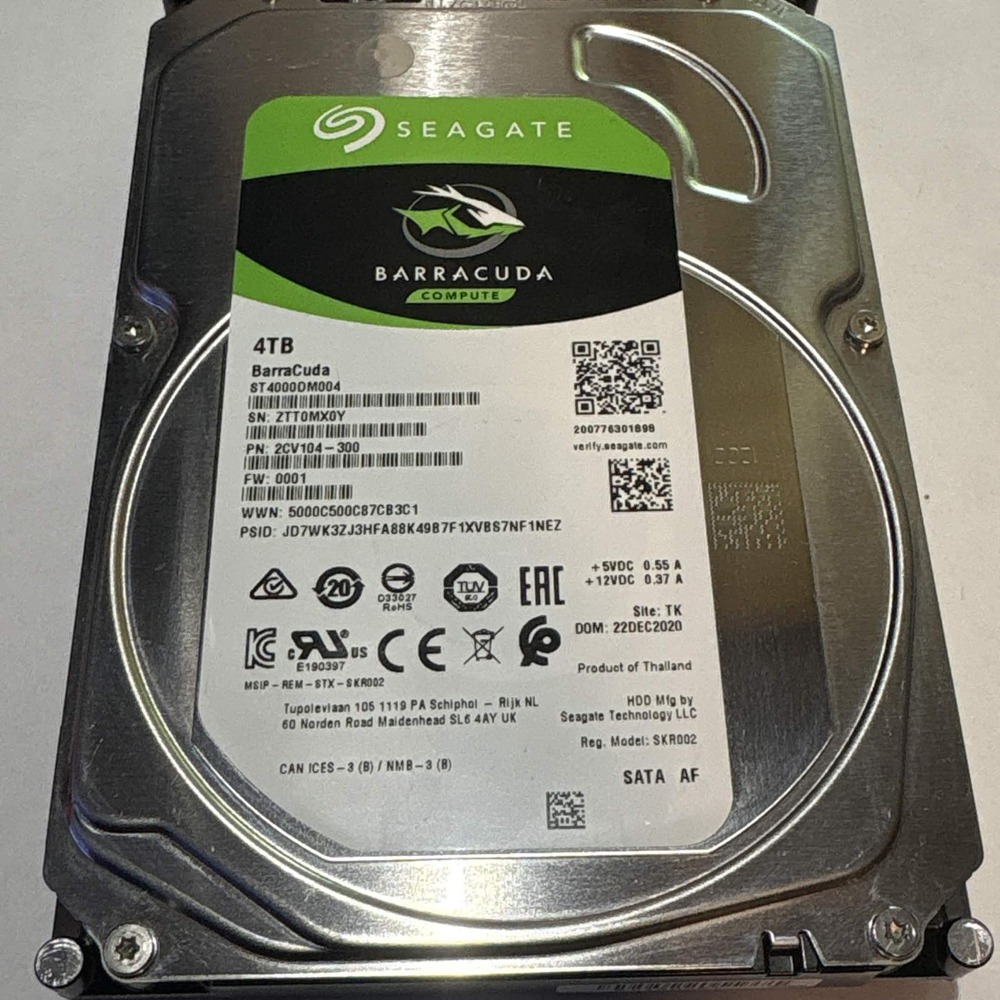 Seagate Barracuda 4TB SATA Hard Drive | Tested & Healthy