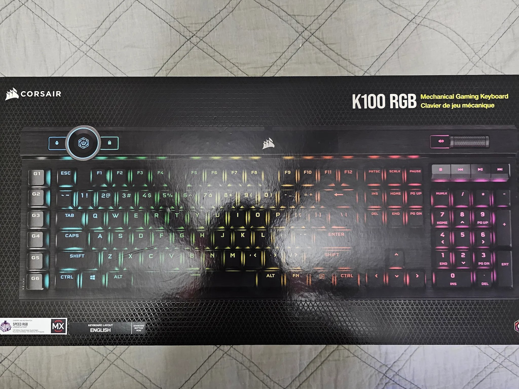 Corsair K100 RGB Mechanical Keyboard and RGB Full size mouse pad.