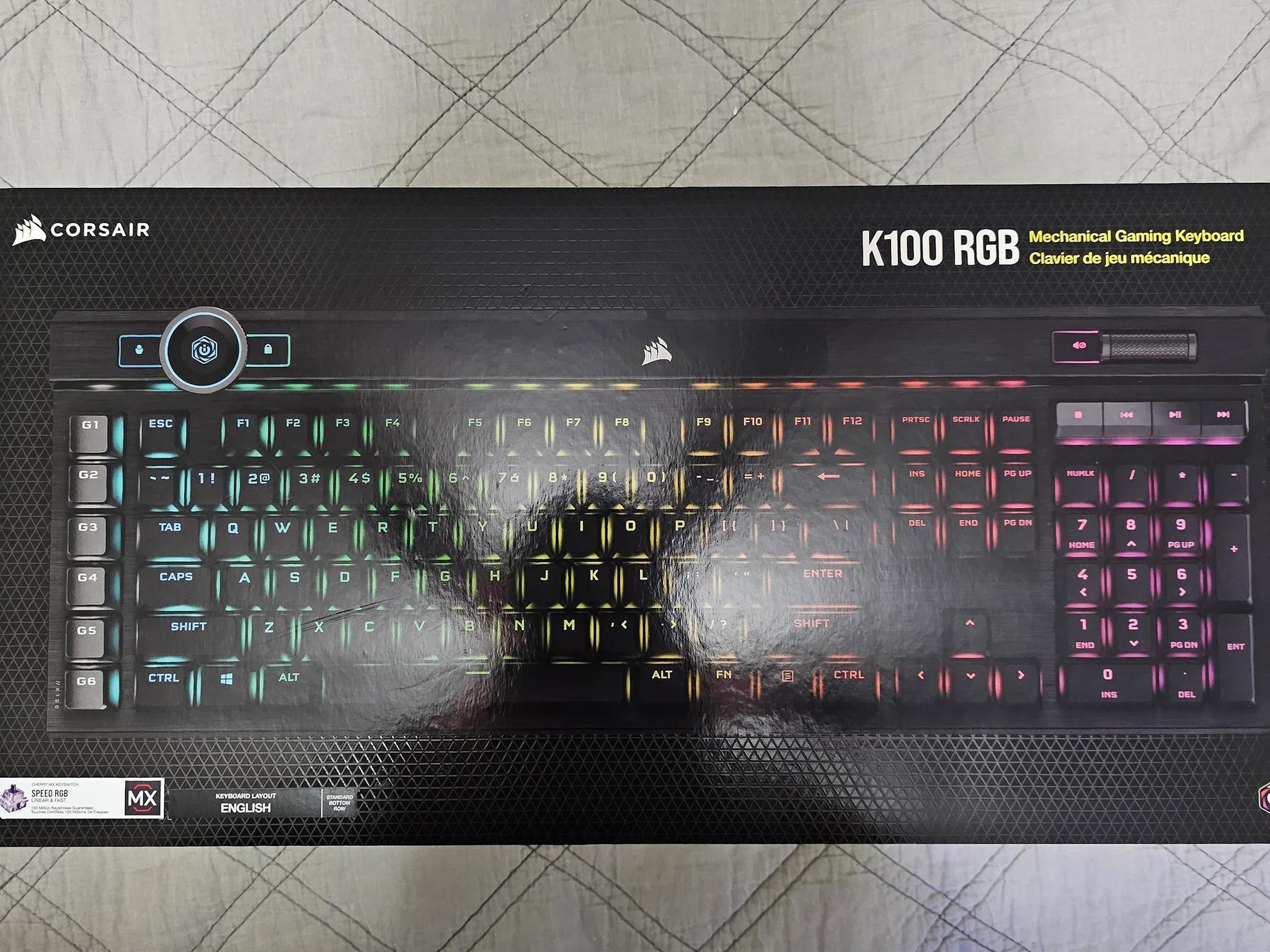 Corsair K100 RGB Mechanical Keyboard and RGB Full size mouse pad.