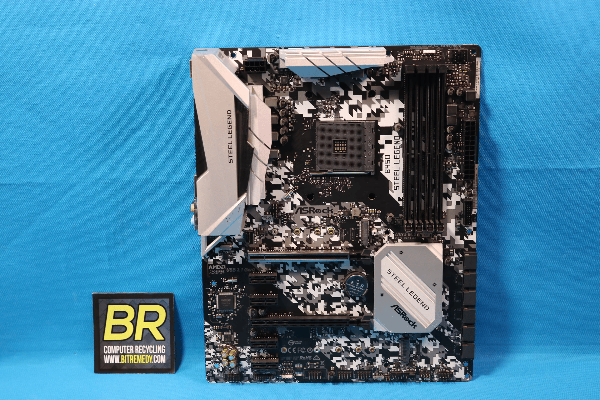 *No I/O Shield* ASRock B450 Steel Legend AMD Socket AM4 DDR4 ATX Desktop Motherboard 