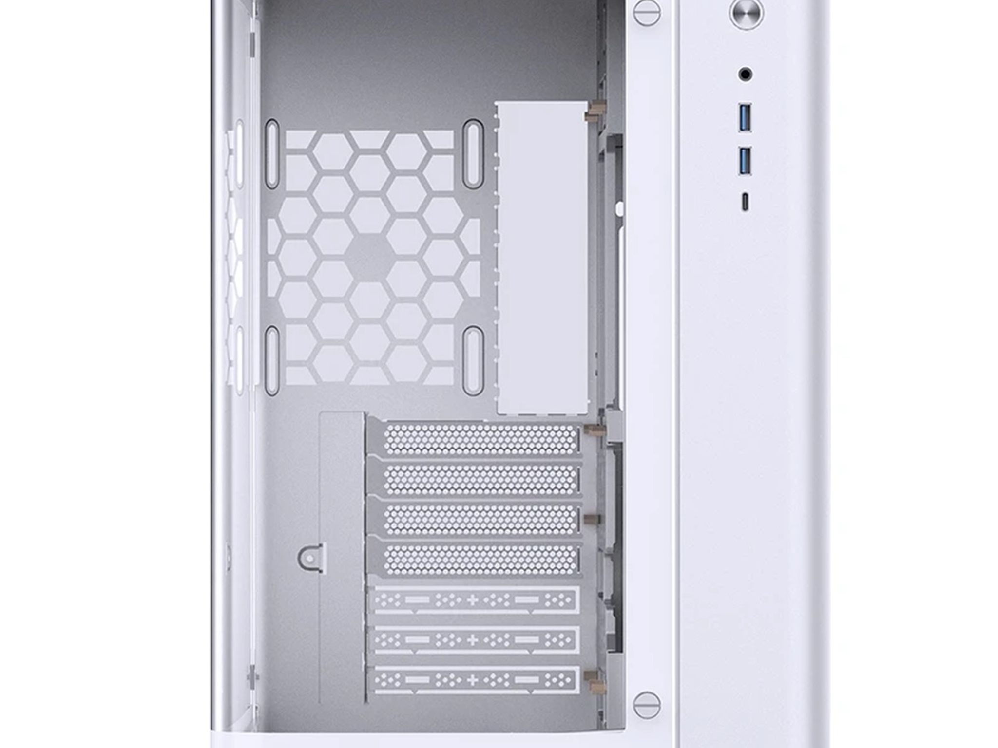 JONSBO TK-3 White ATX Dual Chamber Case Curved Glass - New (OEM)