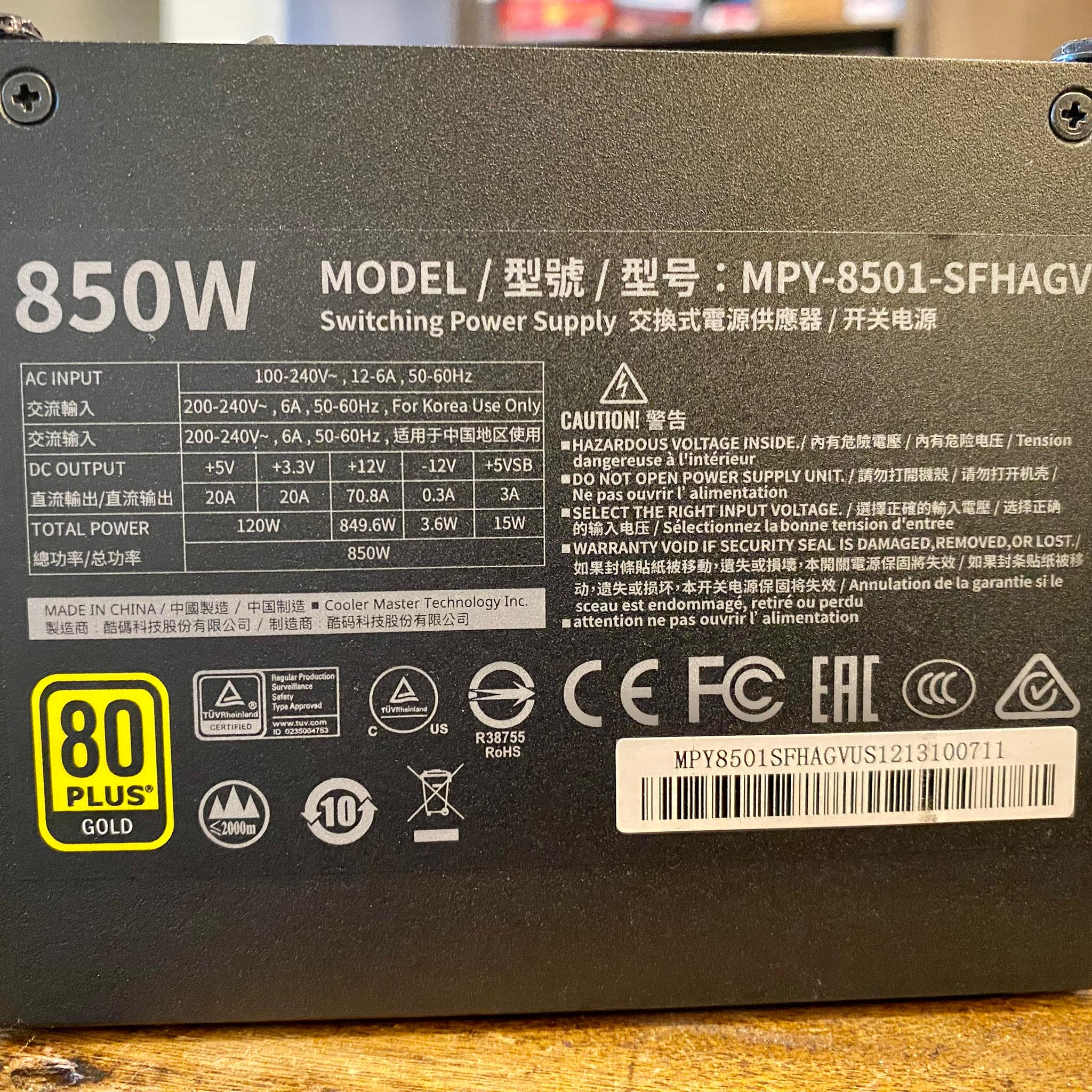 Cooler Master V850 SFX Gold, Mint Condition