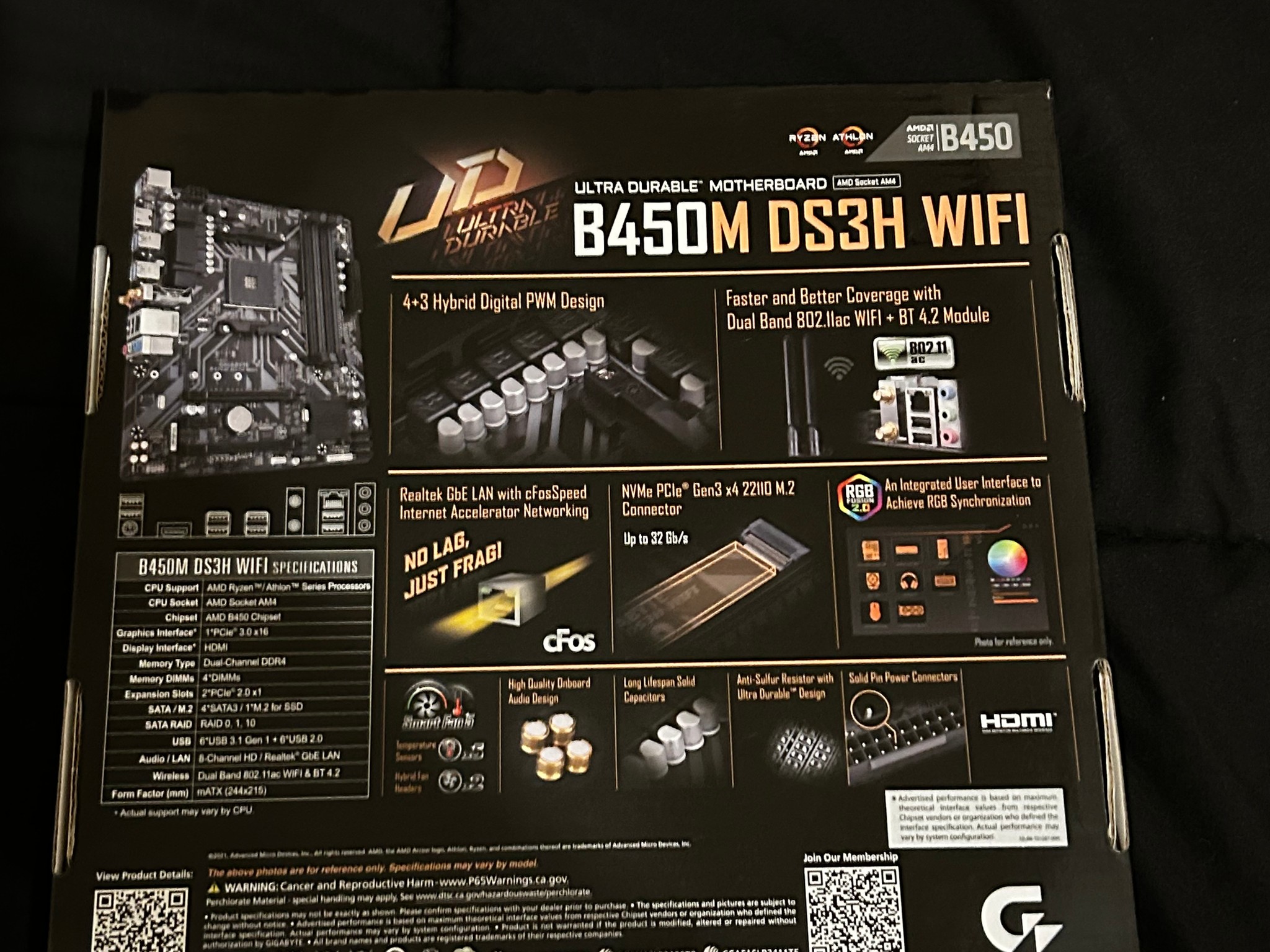 Gigabyte B450M DS3H WIFI