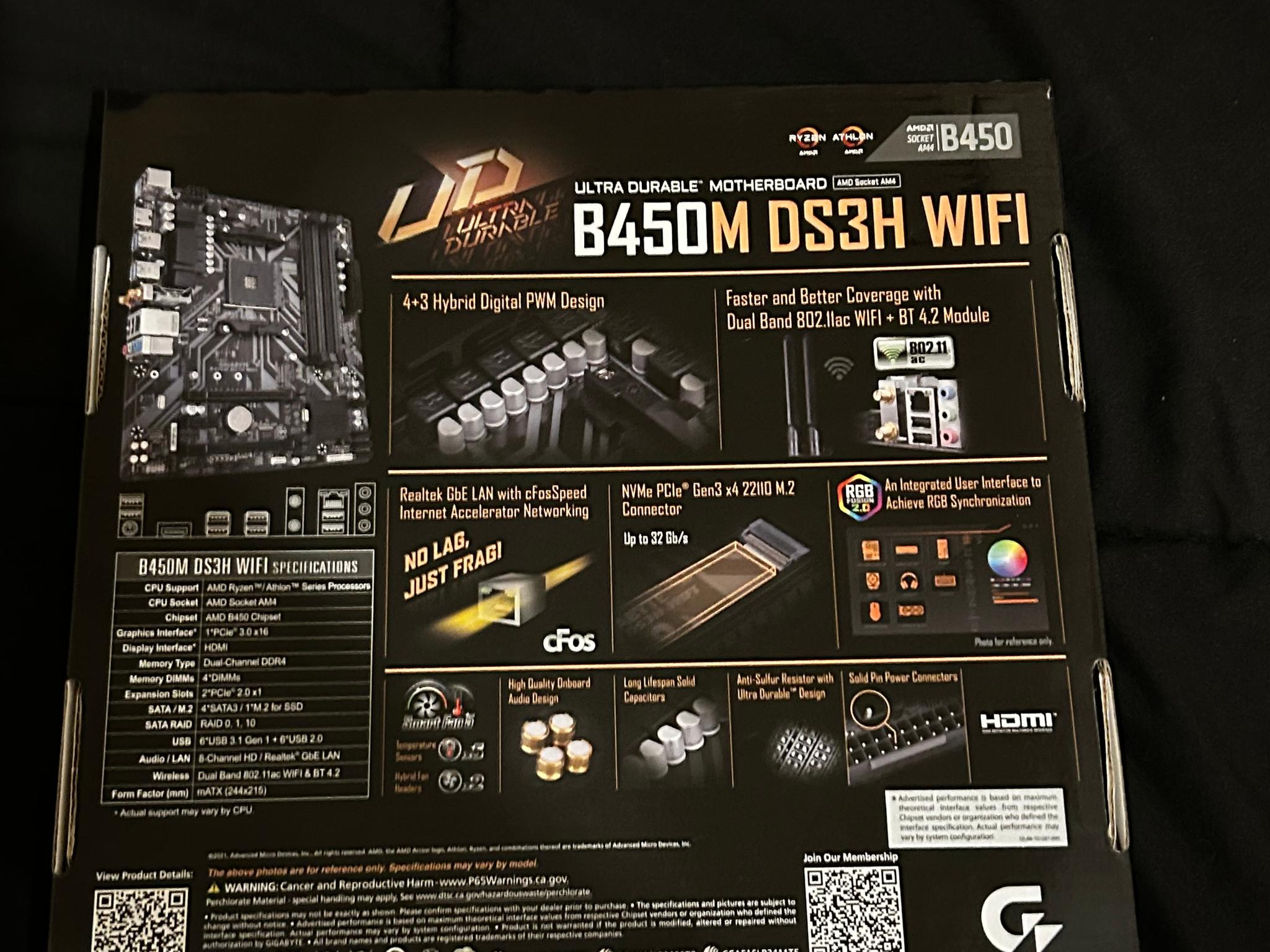 Gigabyte B450M DS3H WIFI