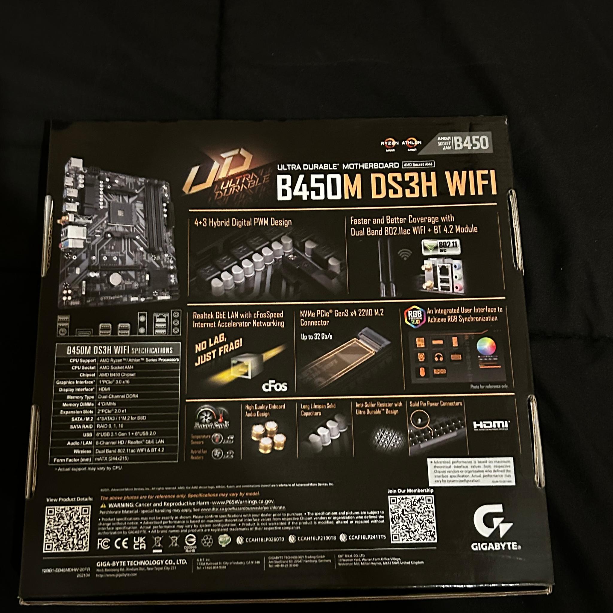 Gigabyte B450M DS3H WIFI