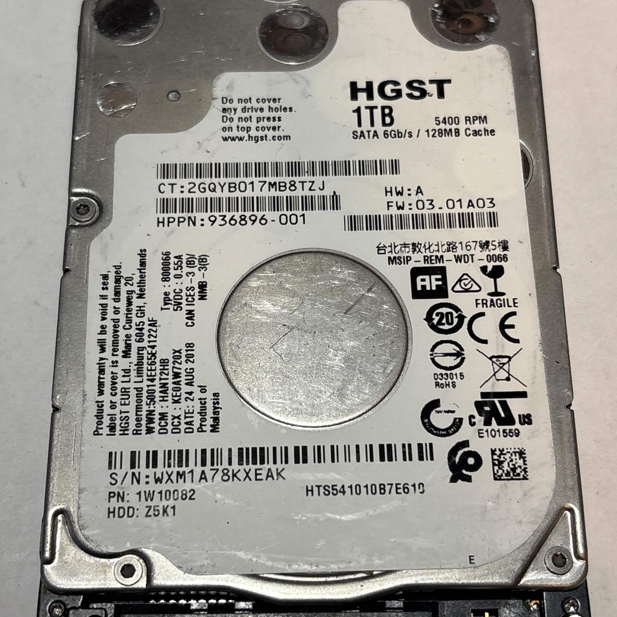 HGST 1TB SATA Laptop Hard Drive | Tested & Functional