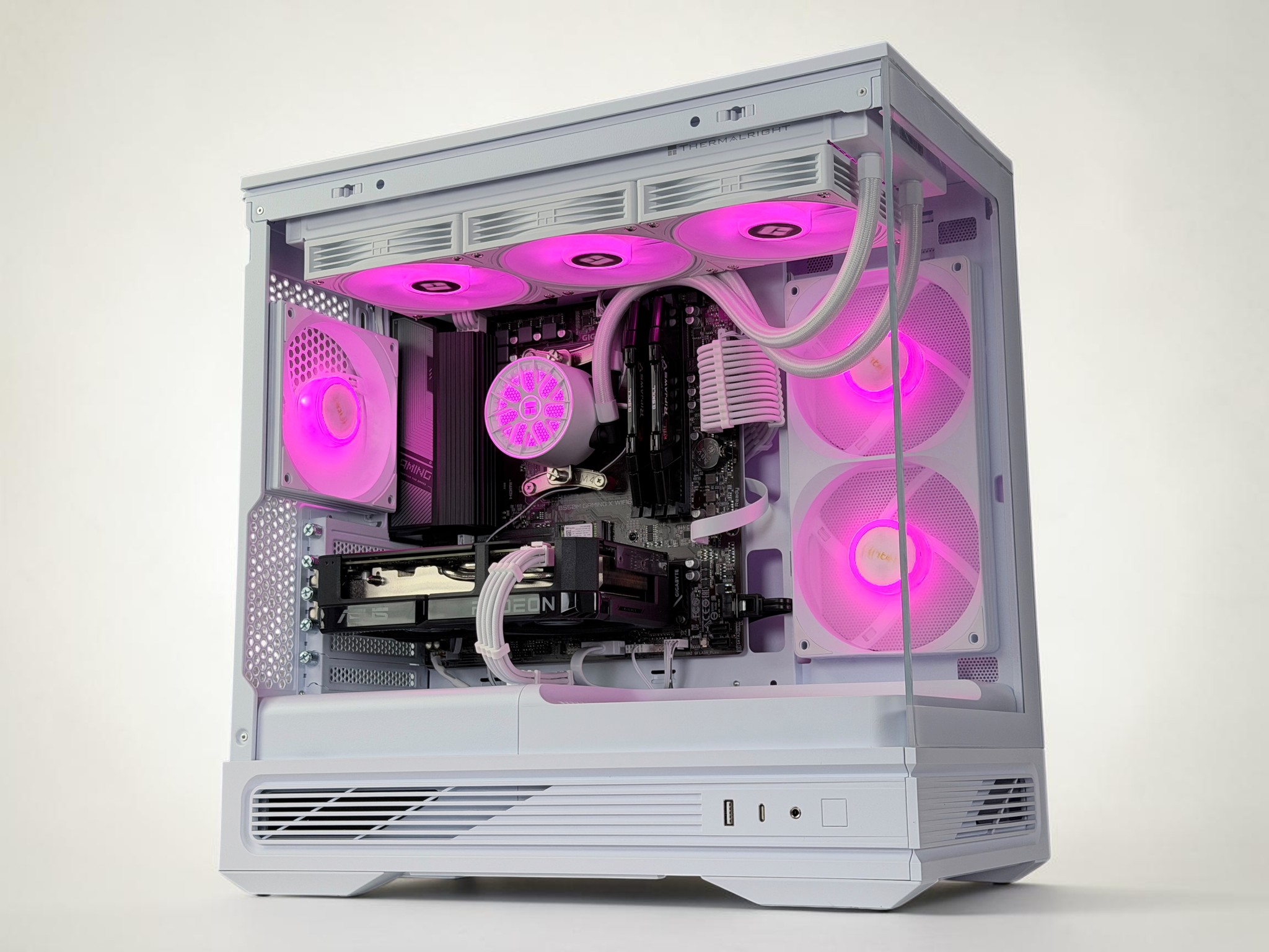 💧🧬Liquid Cooled Gaming PC🚀 AMD RX 9600 XT 16GB🚀AMD Ryzen 7 5800X🚀 16GB DDR4🚀 1TB SSD
