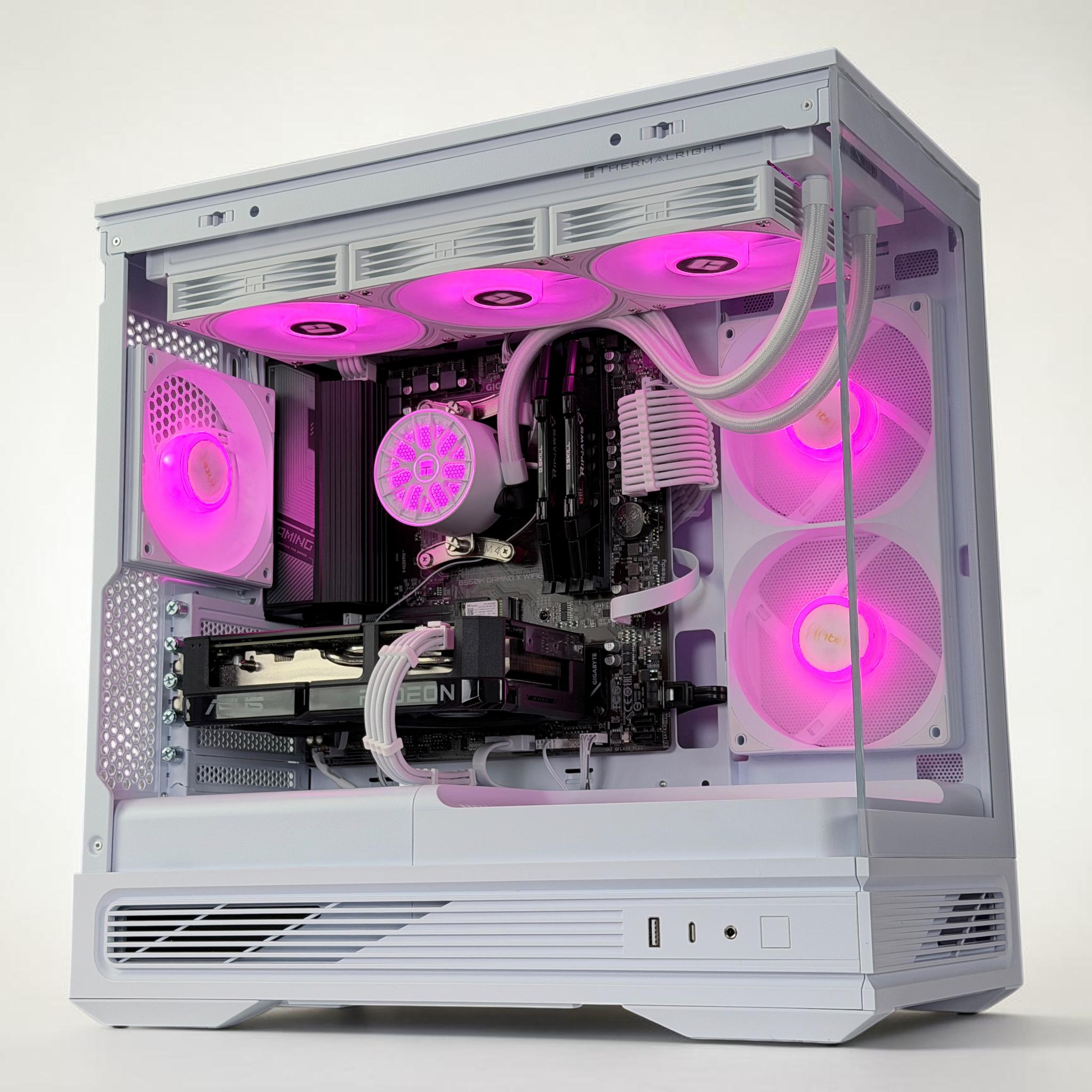💧🧬Liquid Cooled Gaming PC🚀 AMD RX 9600 XT 16GB🚀AMD Ryzen 7 5800X🚀 16GB DDR4🚀 1TB SSD