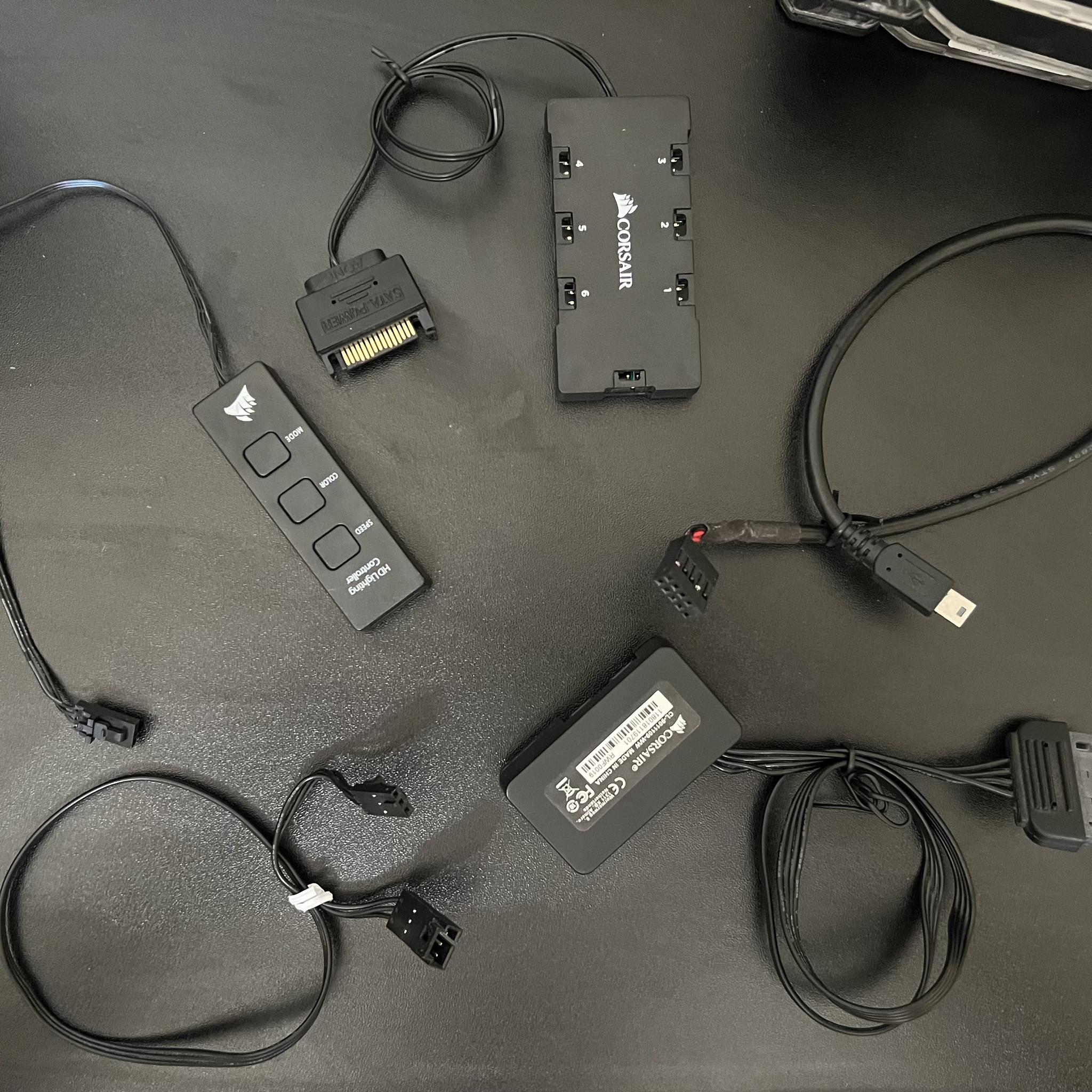 x3 Corsair HD120 RGB LED High Performance 120mm PWM Fans (w/ screws) + RGB Accessories