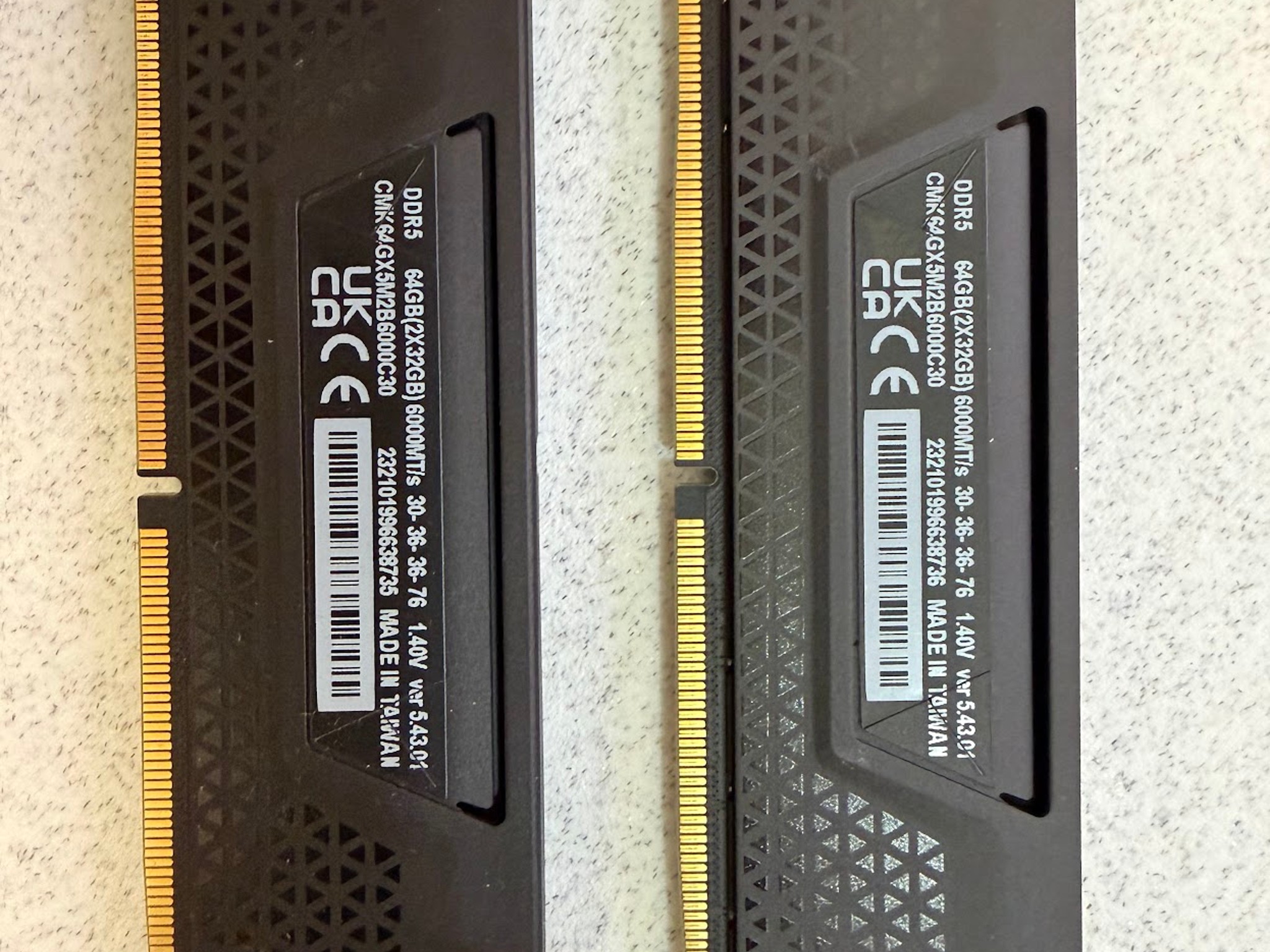 Corsair VENGEANCE 64GB (2x32GB) DDR5 6000MT/s CL30 Desktop Memory Kit - Used