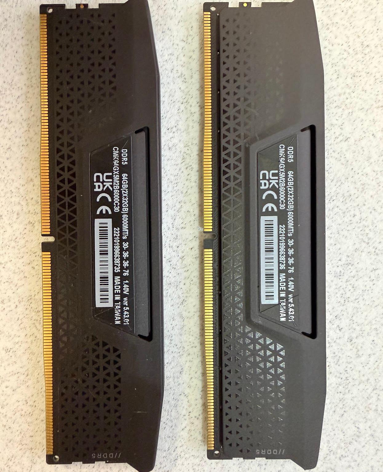 Corsair VENGEANCE 64GB (2x32GB) DDR5 6000MT/s CL30 Desktop Memory Kit - Used