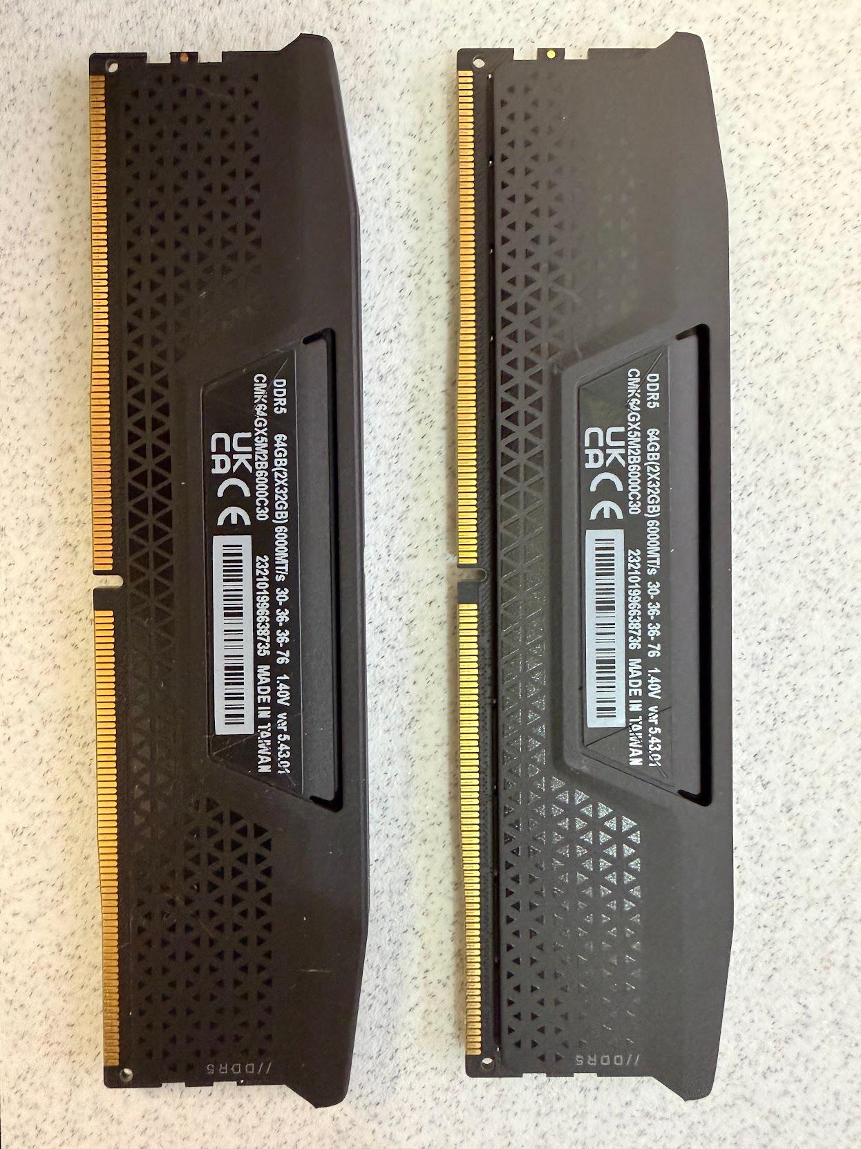 Corsair VENGEANCE 64GB (2x32GB) DDR5 6000MT/s CL30 Desktop Memory Kit - Used