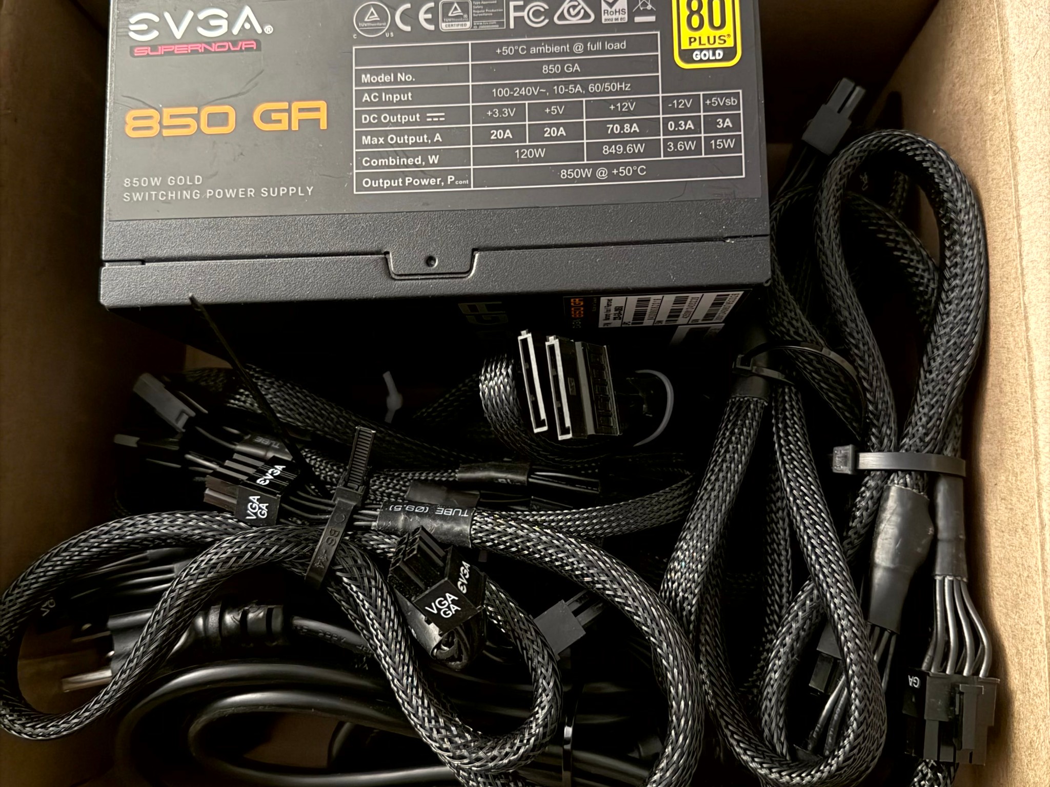 EVGA SuperNOVA 850 GA 80 PLUS GOLD power supply
