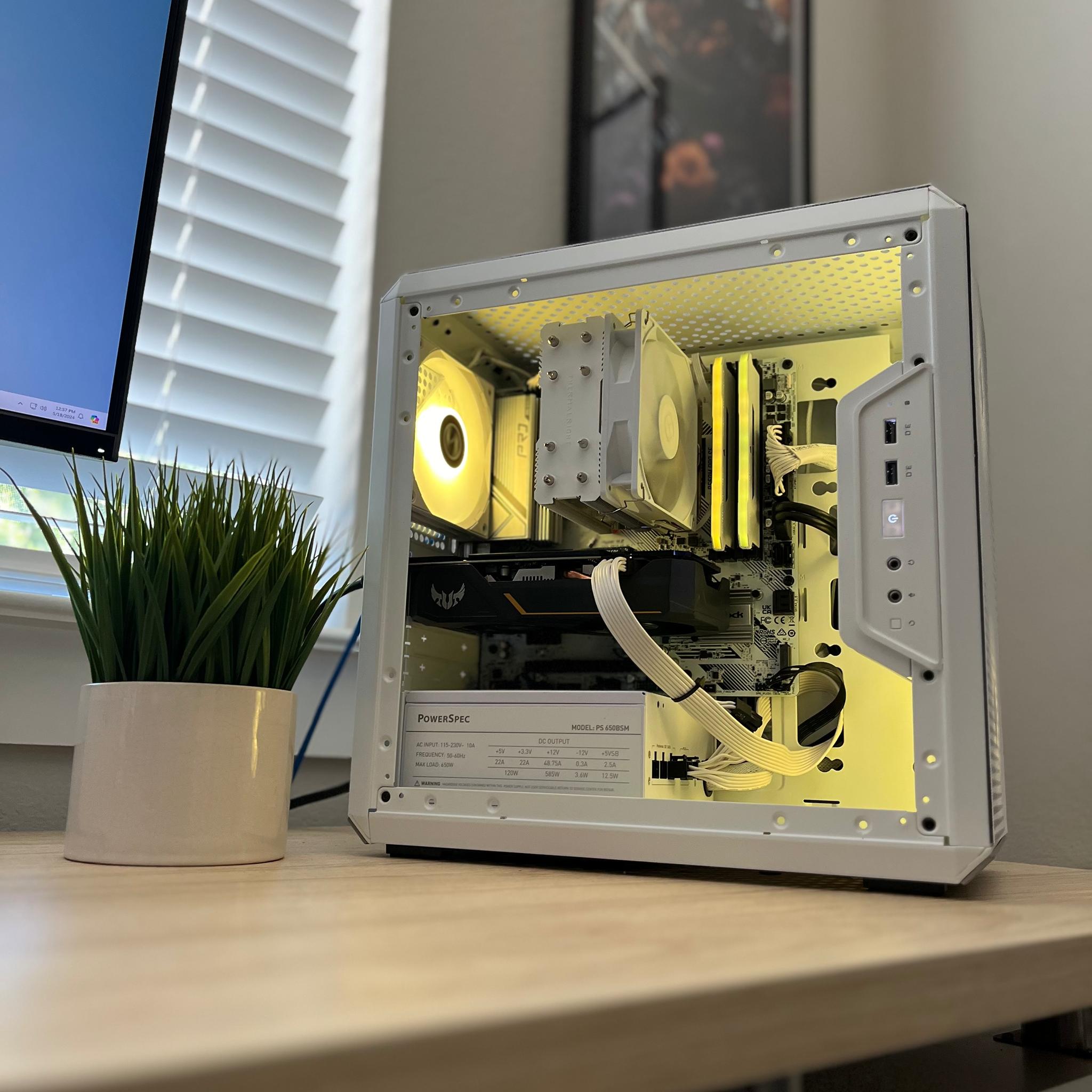 CUSTOM WHITE GAMING PC | RYZEN 5 5500 | GTX 1660 TI | RAM DDR4 16GB | 1T SSD | WIN 11 PRO