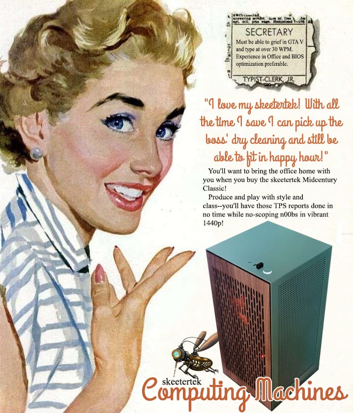 Midcentury Classic: 10400F, 32Gb, RTX 3070, Z490i, Noctua air cooler, WiFi/BT, 650W 1.5Tb
