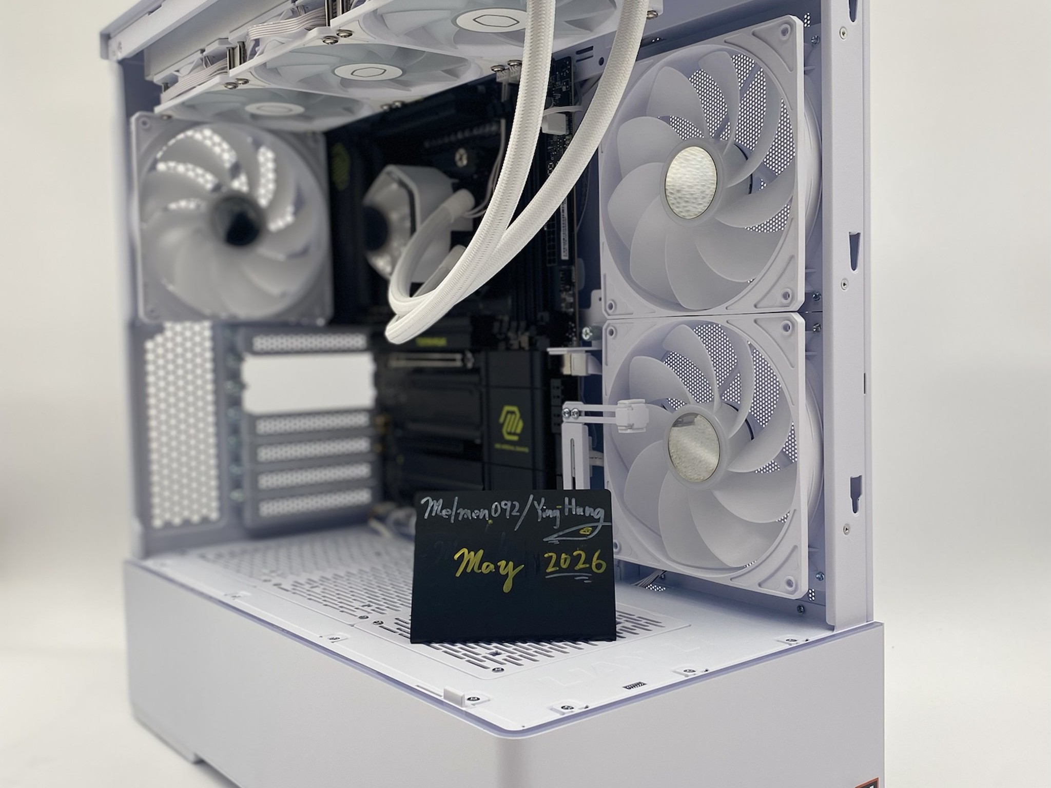 Lian Li CG237 Tempered Glass ATX Mid-Tower Case with 360 AIO and MSI Mag X870E Tomahawk WiFi