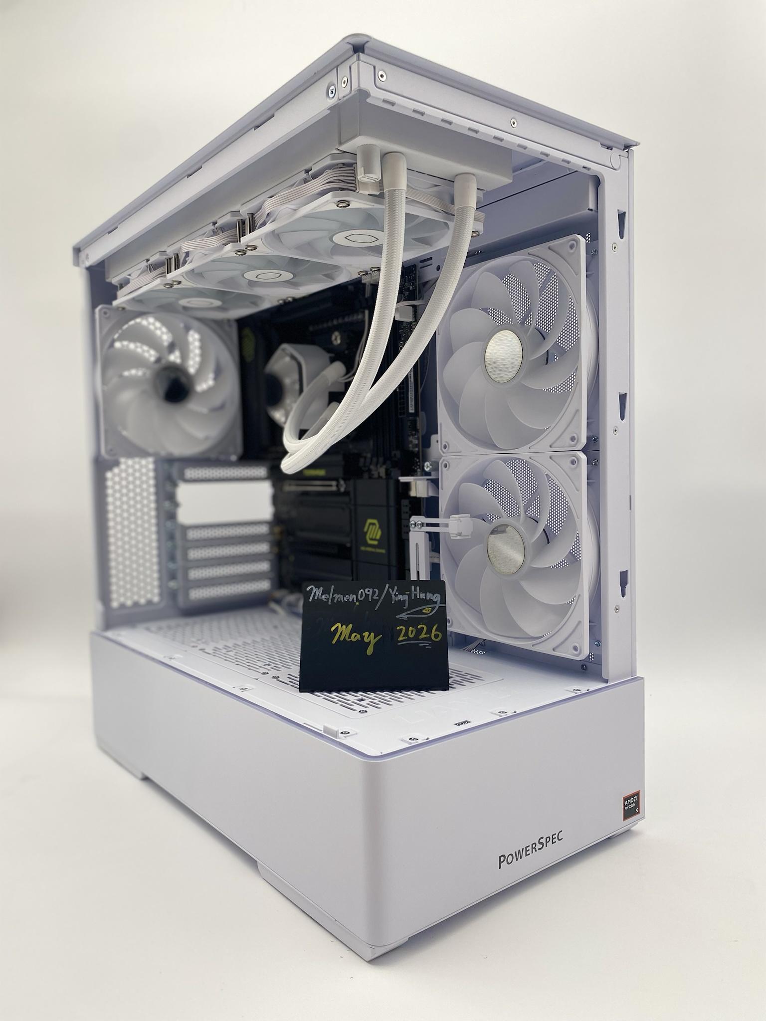 Lian Li CG237 Tempered Glass ATX Mid-Tower Case with 360 AIO and MSI Mag X870E Tomahawk WiFi