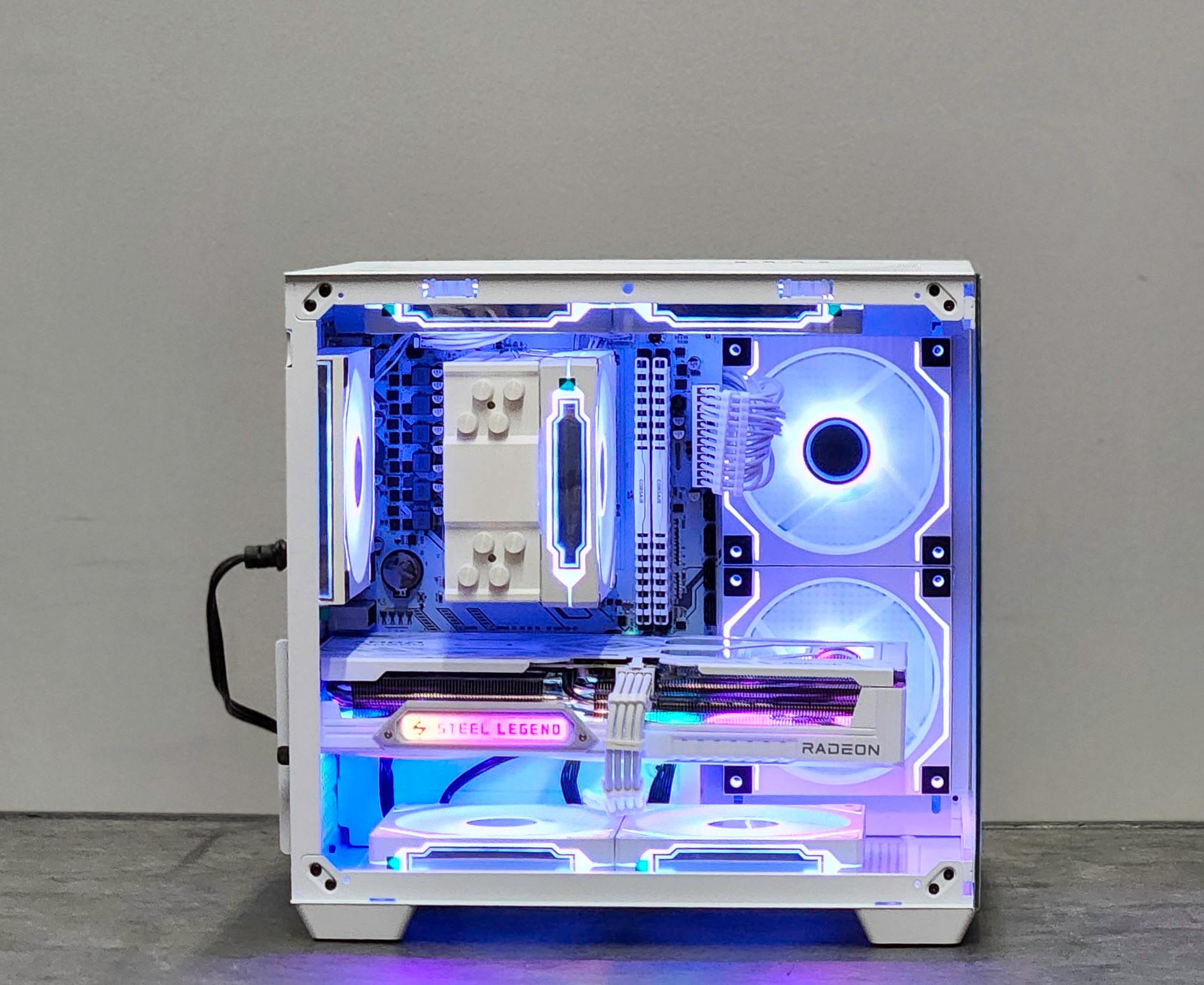 ALL WHITE Custom Gaming PC | Ryzen 5 5500 | RX 9060 XT 8GB | 16GB DDR4 | 1TB SSD | Win 11 Pro