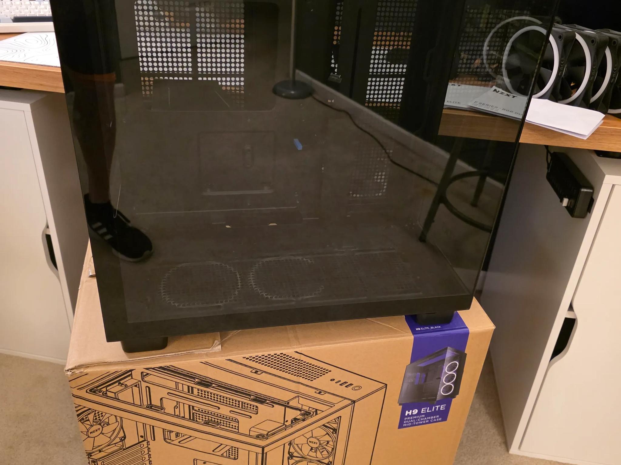 NZXT H9 Elite Tempered Glass ATX Mid-Tower Computer Case - Black EXTRA FANS