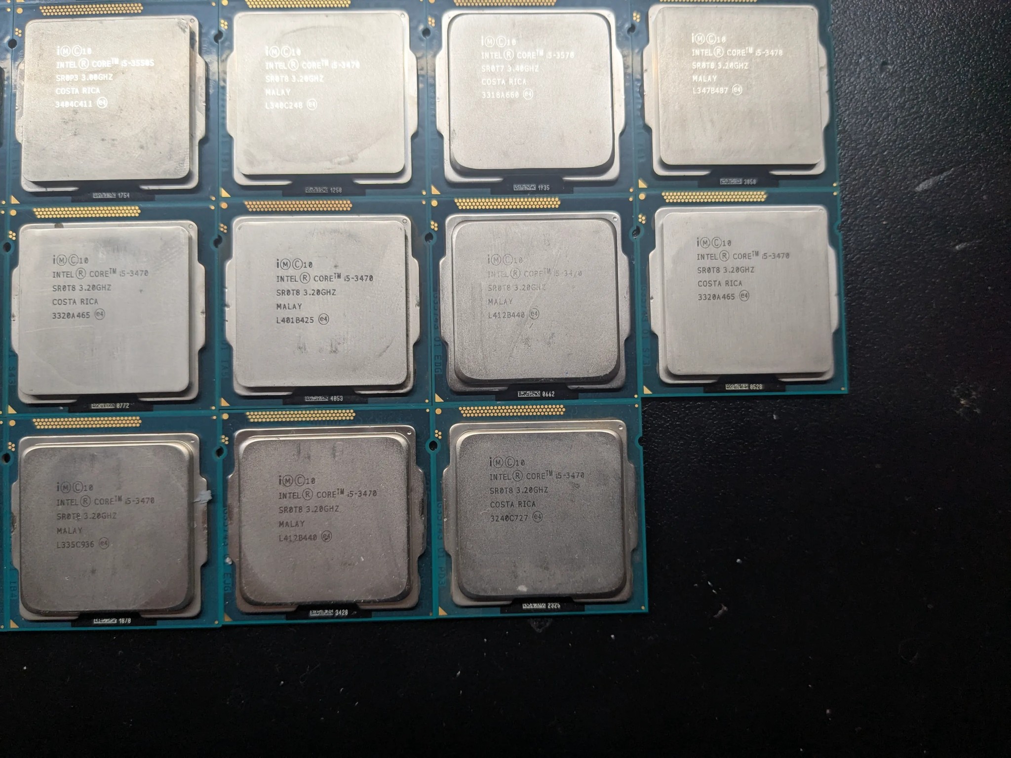 Lot of 27, mixed 1155 i5 Quad core CPUs, 4x 2400, 1x 3550S, 20x 3470, 2x 3570