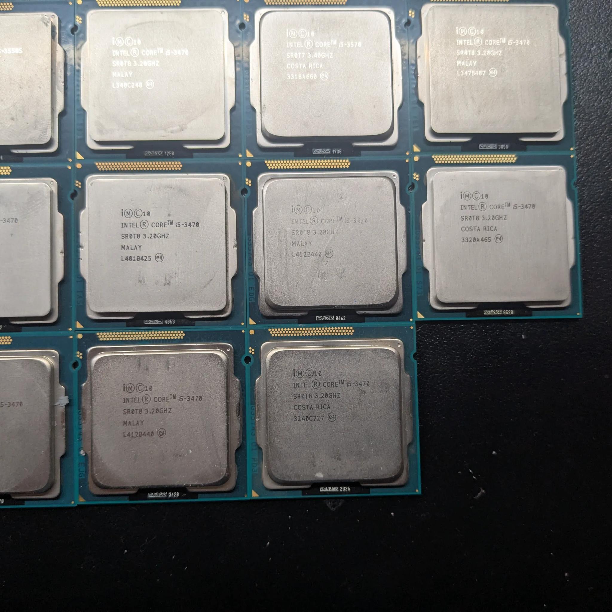 Lot of 27, mixed 1155 i5 Quad core CPUs, 4x 2400, 1x 3550S, 20x 3470, 2x 3570