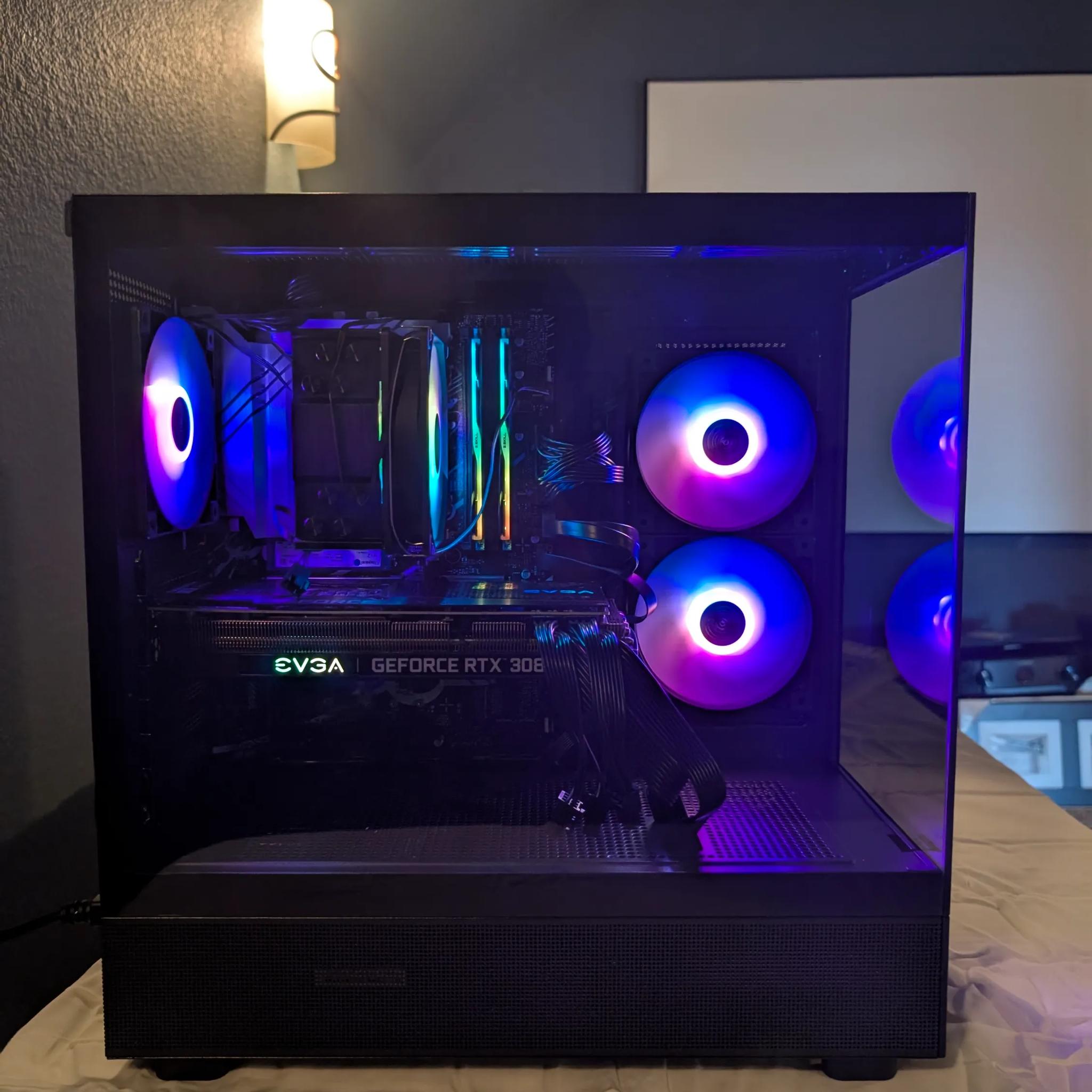 Custom Black Gaming PC Intel i7-12700K, RTX 3080, 32GB DDR5 RAM, 1TB NVMe SSD, Z790 Motherboard