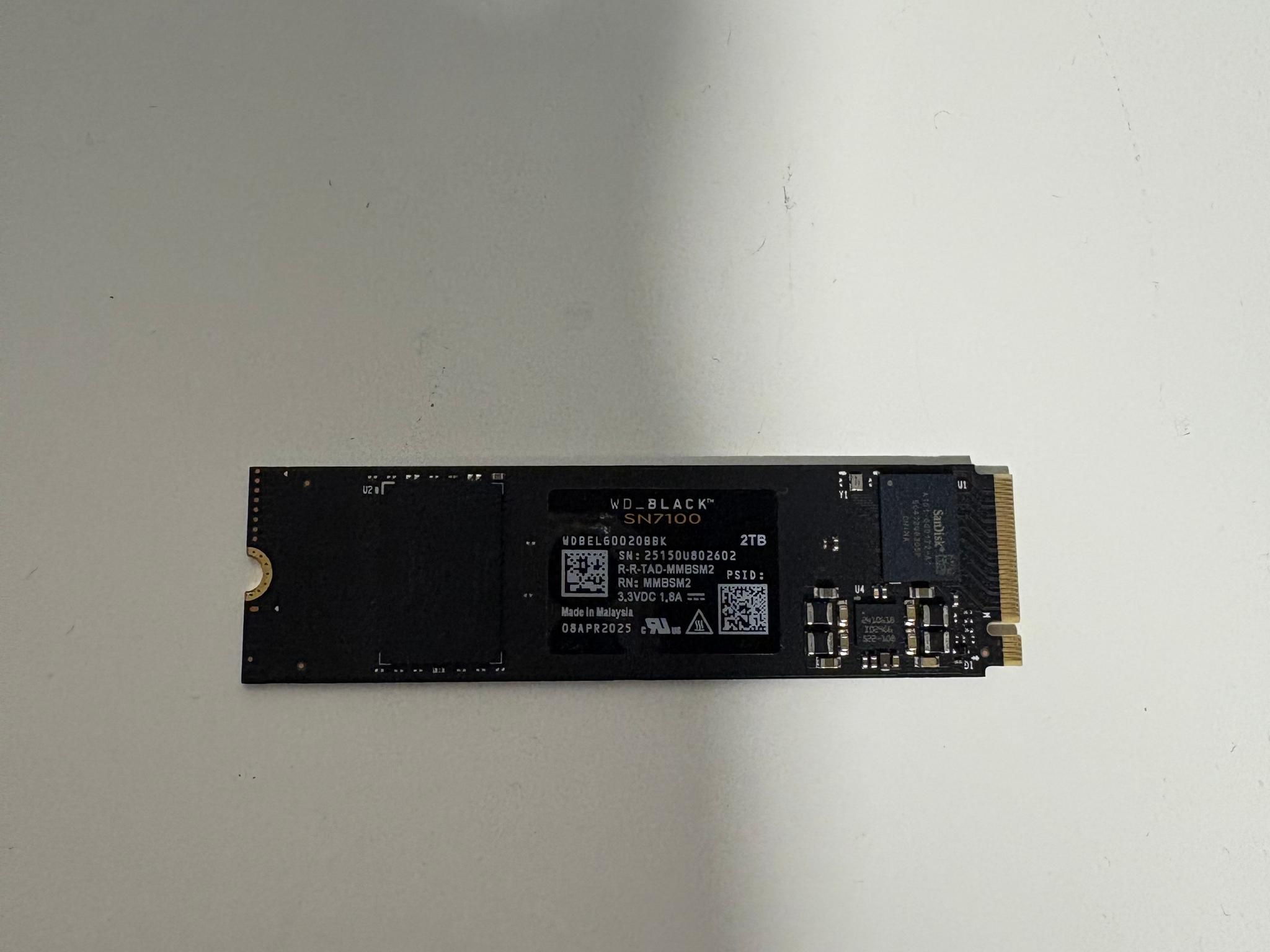 WD Black SN7100 2TB Ultra-Fast Gen4.0x4 M.2 NVMe SSD
