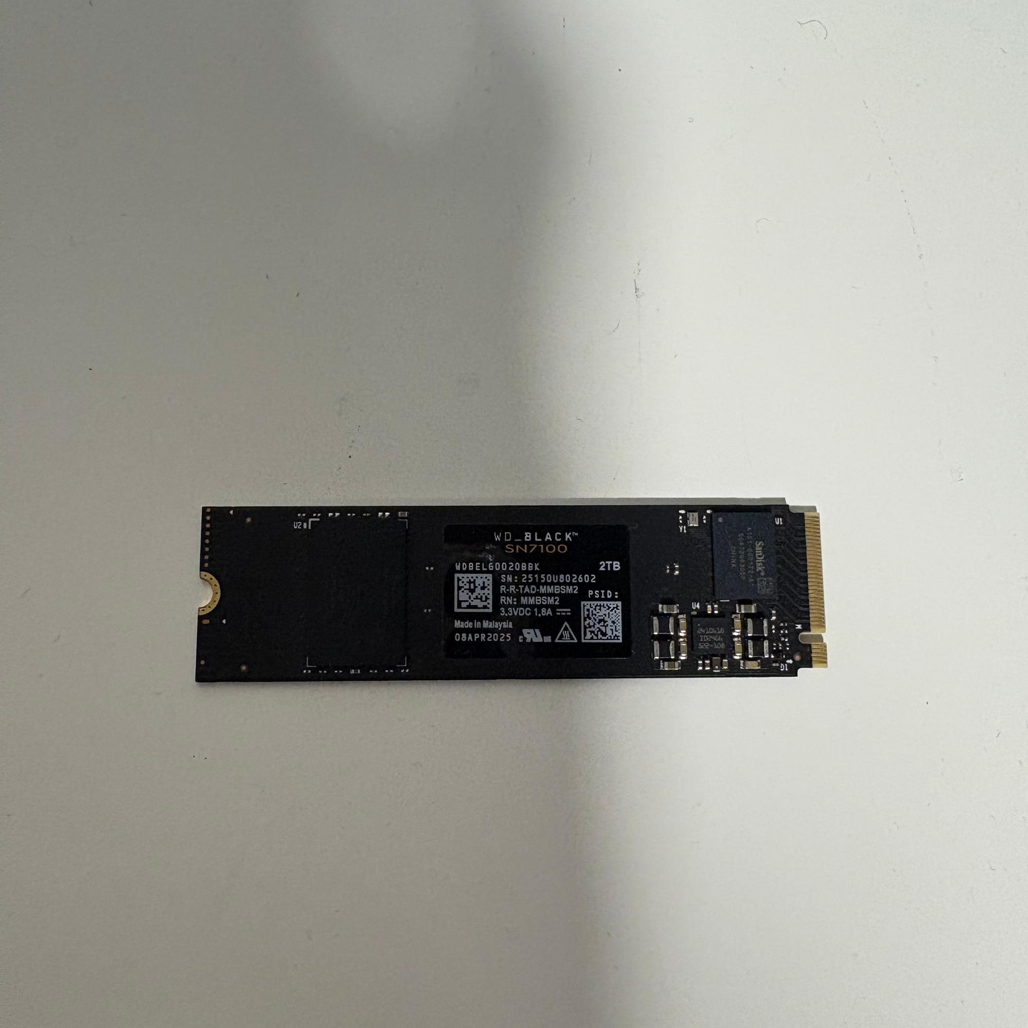 WD Black SN7100 2TB Ultra-Fast Gen4.0x4 M.2 NVMe SSD