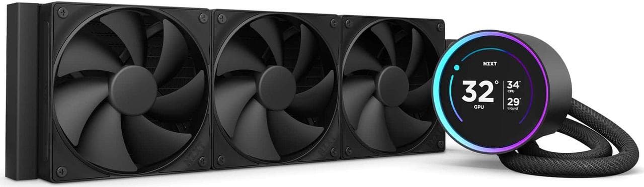 NZXT KRAKEN ELITE 360 BLACK AIO LIQUID COOLER W/ IPS LCD & STATIC PRESSURE FANS (AMD AM4 AM5 ONLY!)
