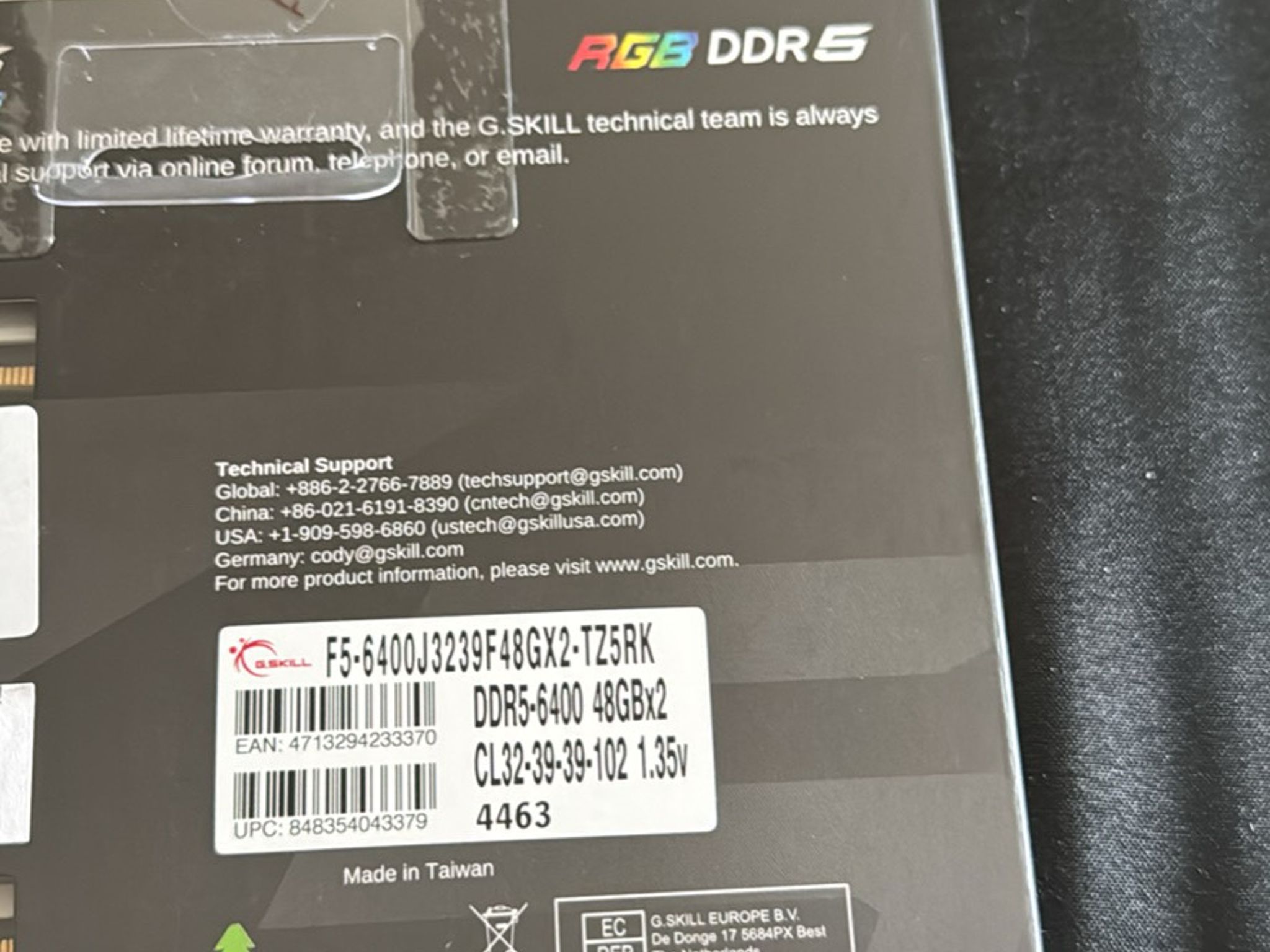 G.SKILL trident Z5 DDR5 96gb 48X2 RAM 6400