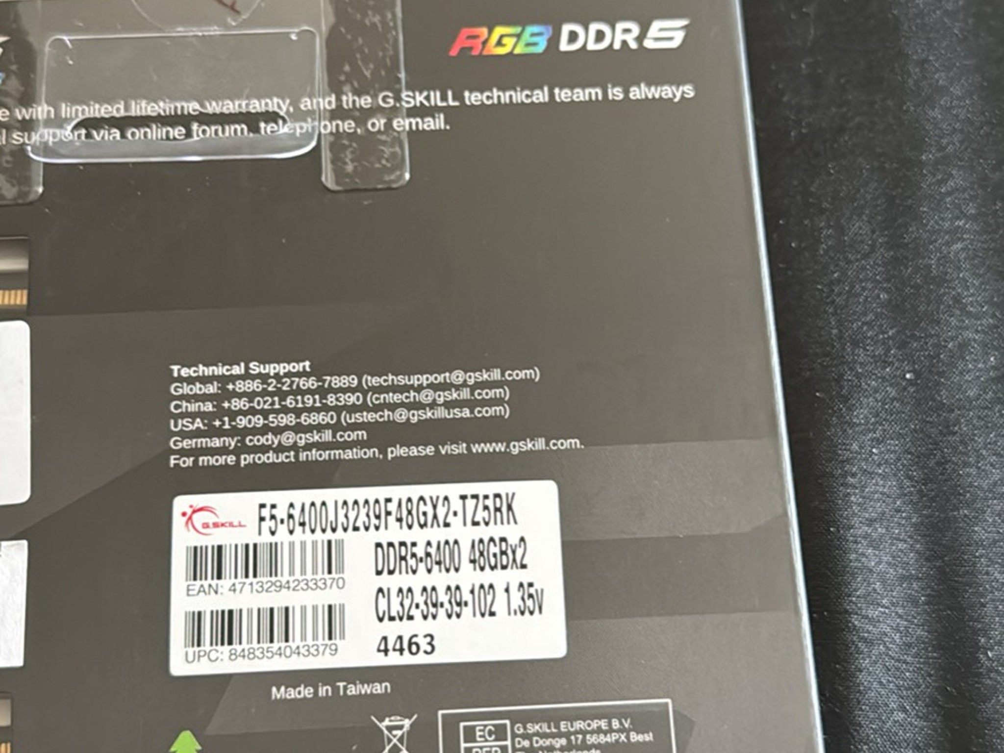 G.SKILL trident Z5 DDR5 96gb 48X2 RAM 6400