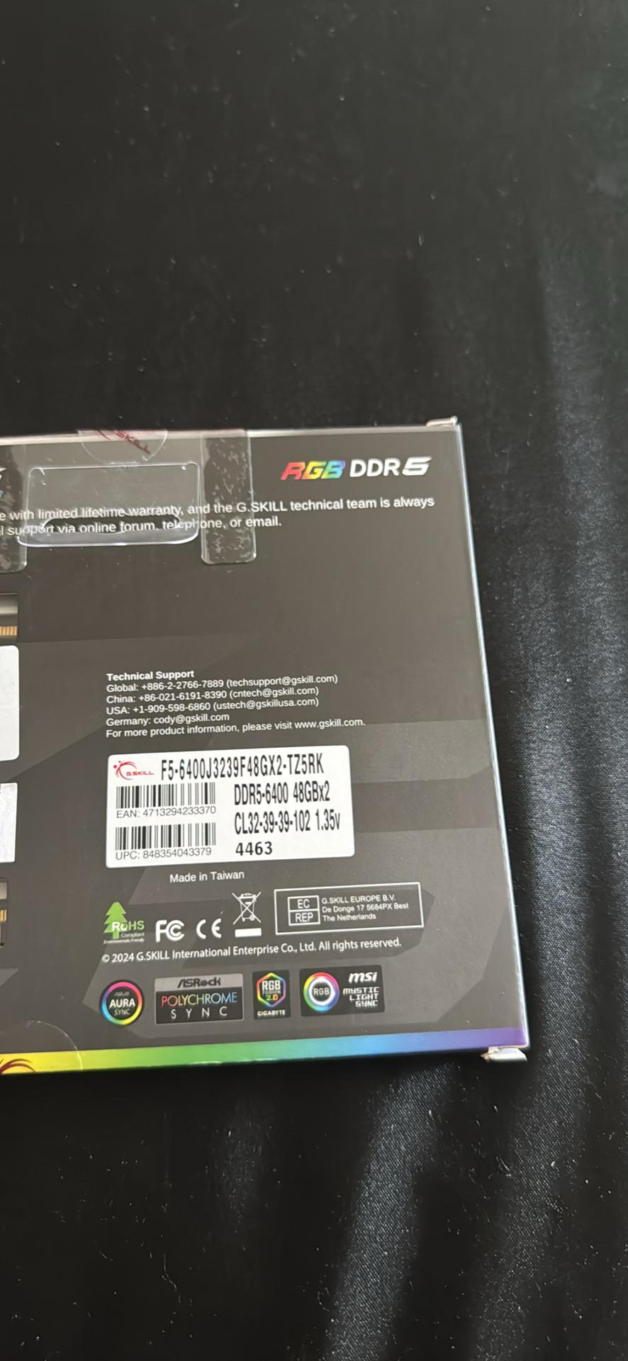 G.SKILL trident Z5 DDR5 96gb 48X2 RAM 6400