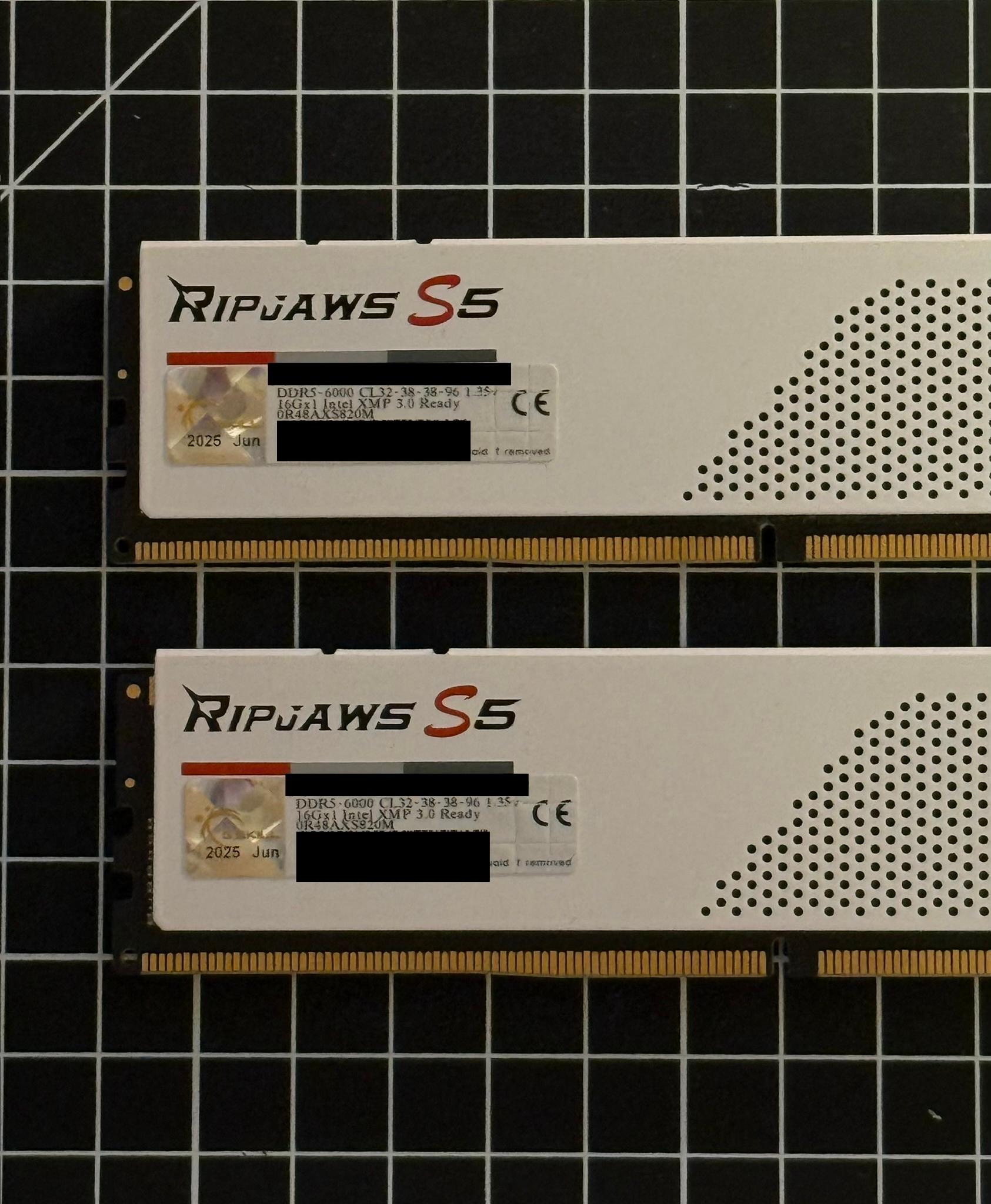 G.SKILL Ripjaws S5 Series 32GB (2 x 16GB) DDR5 6000 White LIKE NEW CONDITION