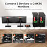KVM Switch Gaming Dock HDMI 2.1 Dual 4K144Hz for 2 PCs & 2 Monitors,