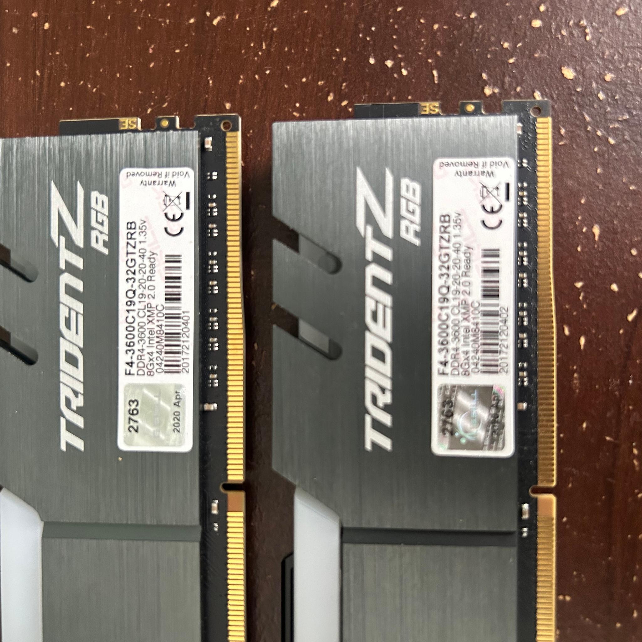 16gb rgb 3600mhz ddr4 trident z ram (8x2)