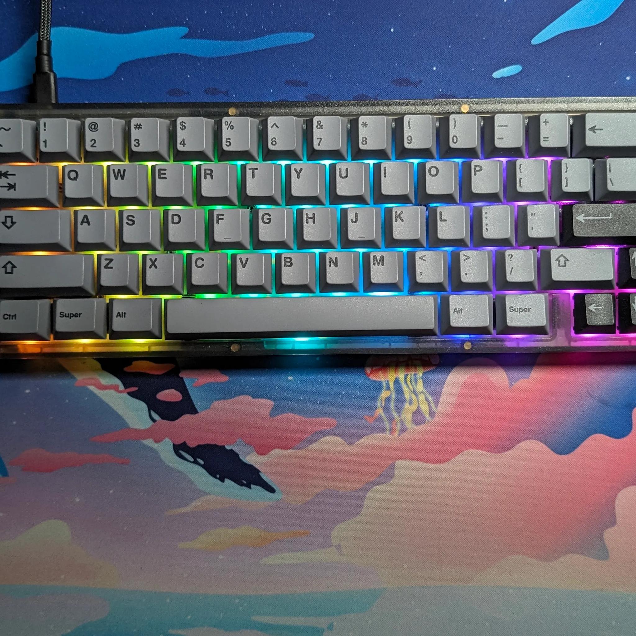 Thock Monster - KBDfans KBD67 Lite with Vertex V1's and NicePBT Black on Grey