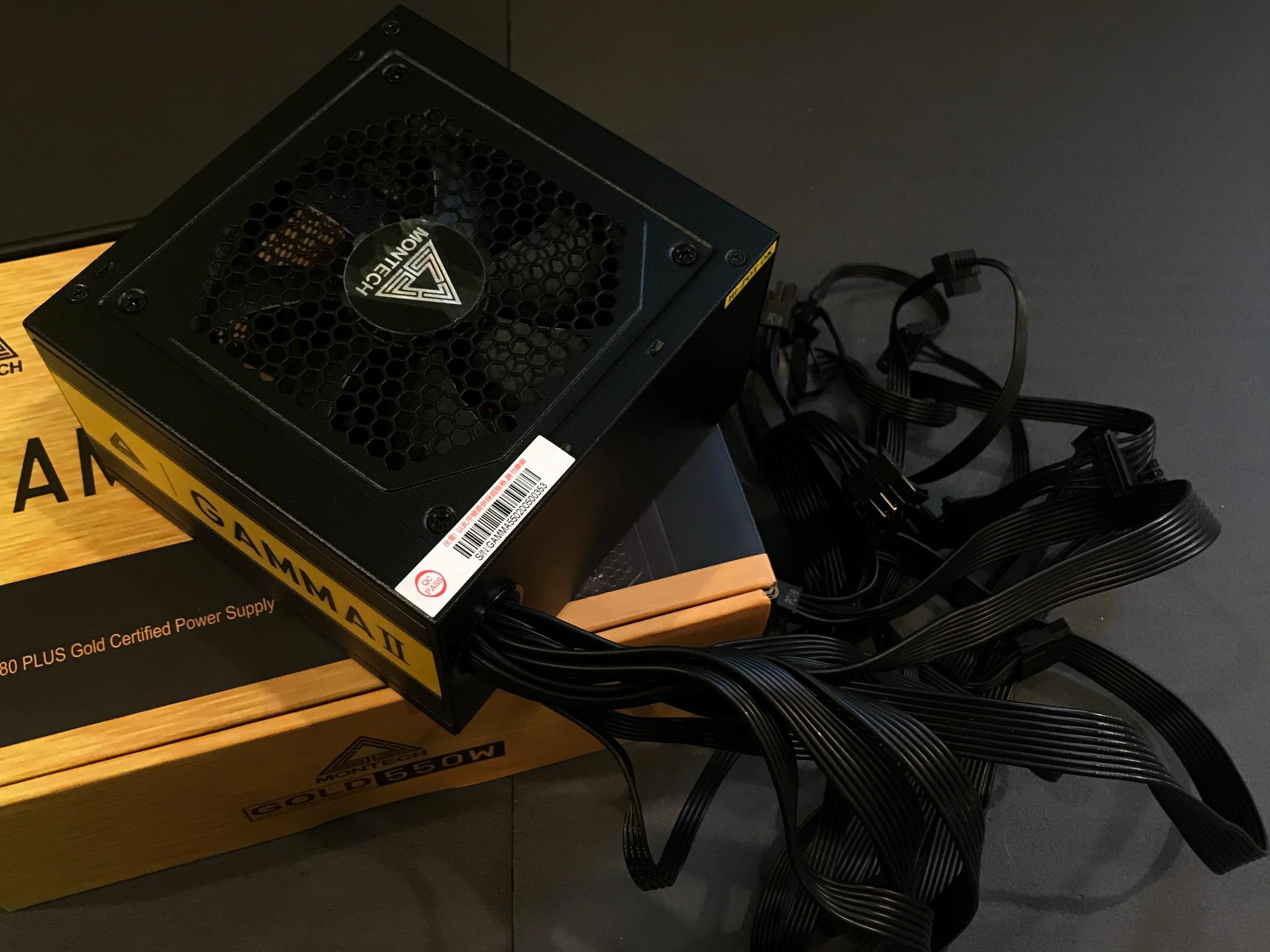 Used black Montech 550 W 80+ Gold Certified ATX Power Supply