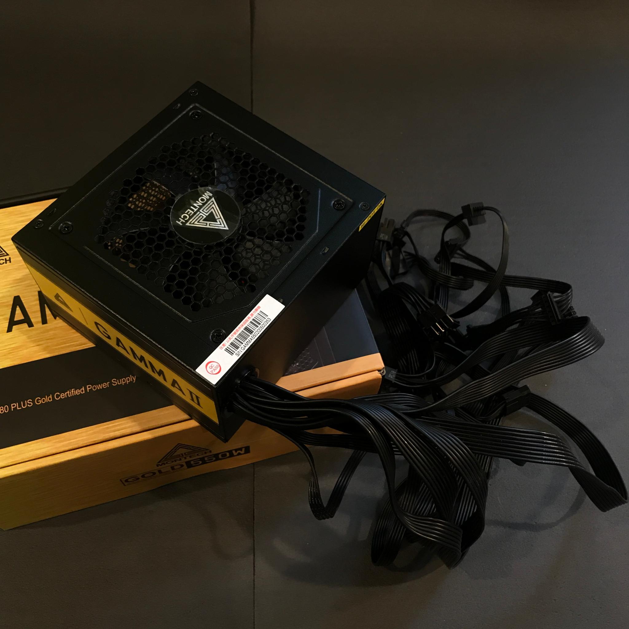 Used black Montech 550 W 80+ Gold Certified ATX Power Supply