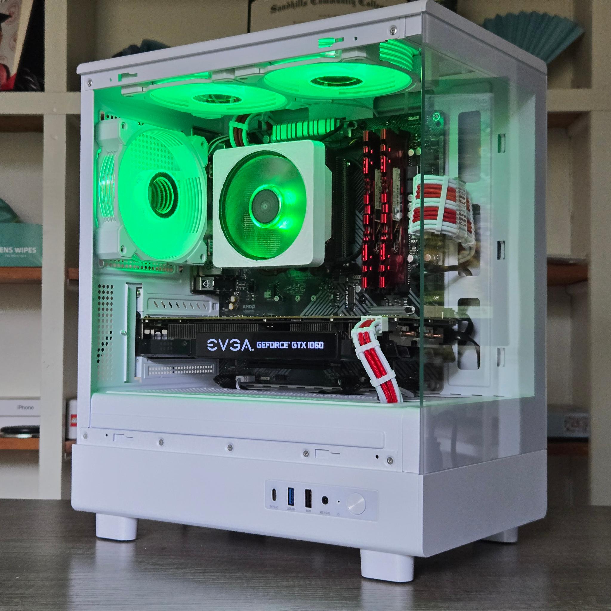 🟥⬜Red + White Gaming PC⬜🟥 GTX 1060 6GB | Ryzen 5 2600 | 16GB | 1TB | Wi-Fi + BT | ARGB