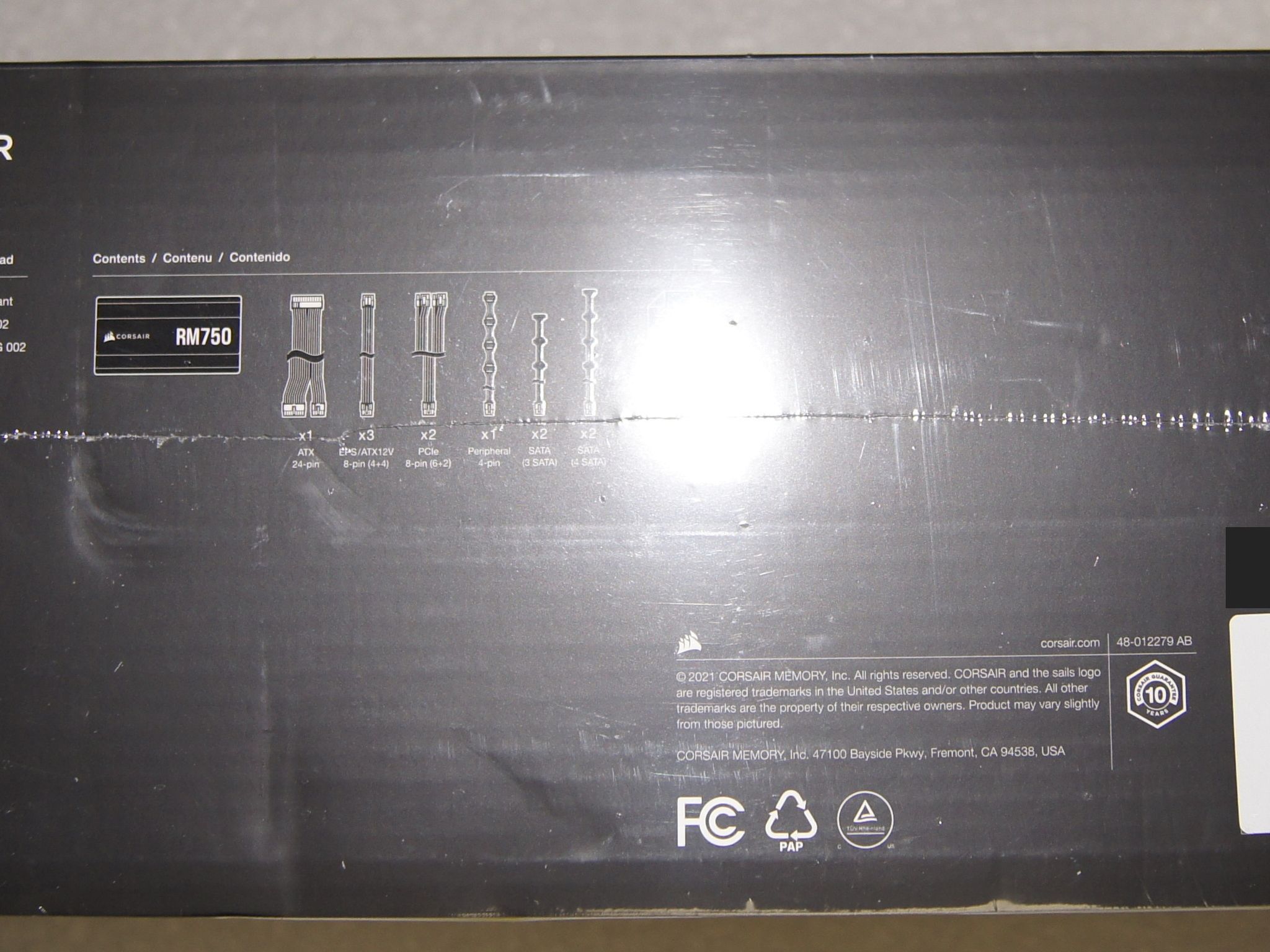 Corsair RM750 750 Watt 80 Plus Gold ATX Fully Modular Power Supply - White