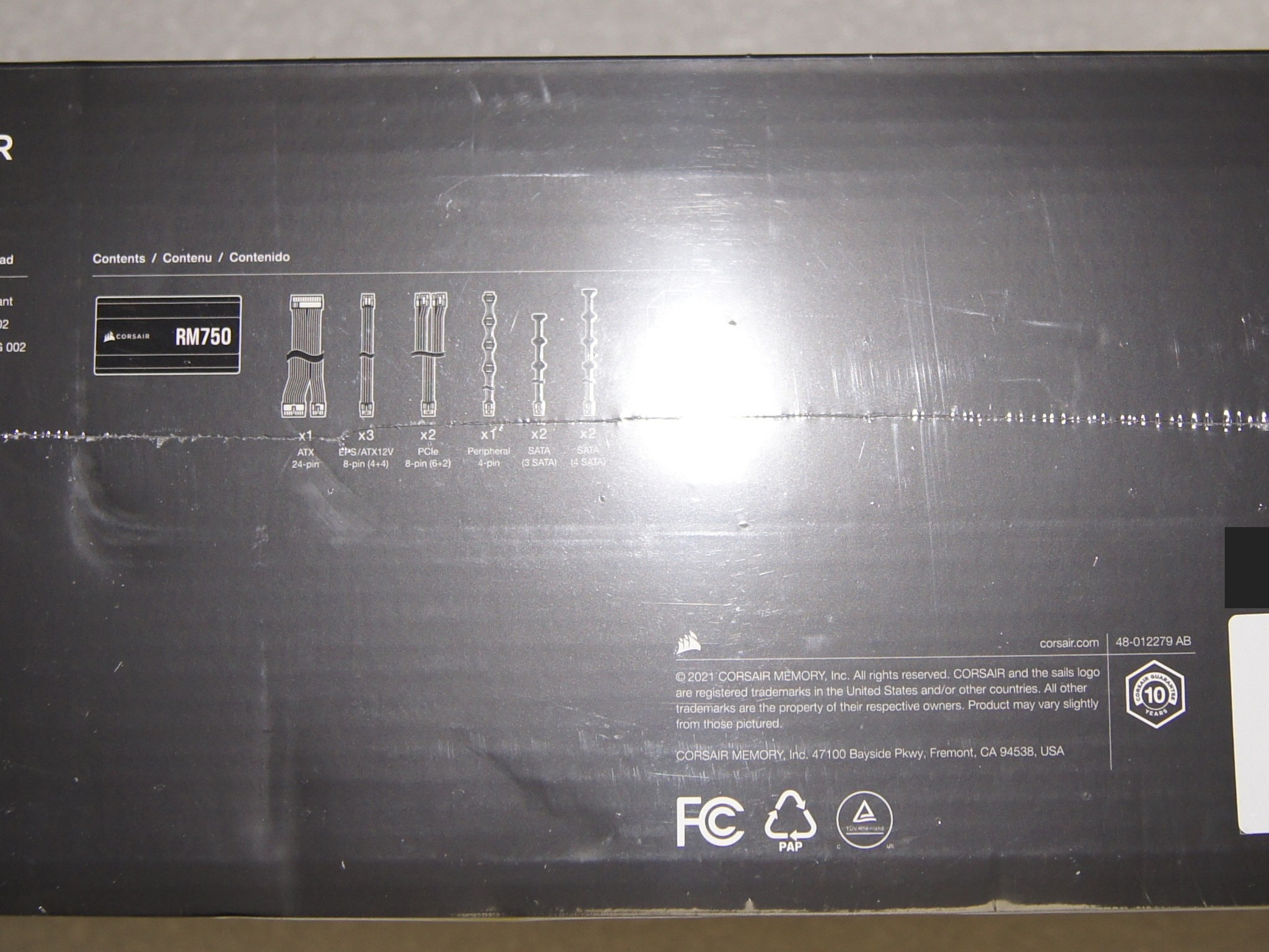 Corsair RM750 750 Watt 80 Plus Gold ATX Fully Modular Power Supply - White