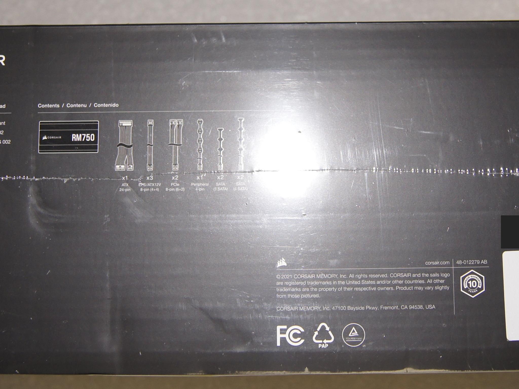 Corsair RM750 750 Watt 80 Plus Gold ATX Fully Modular Power Supply - White